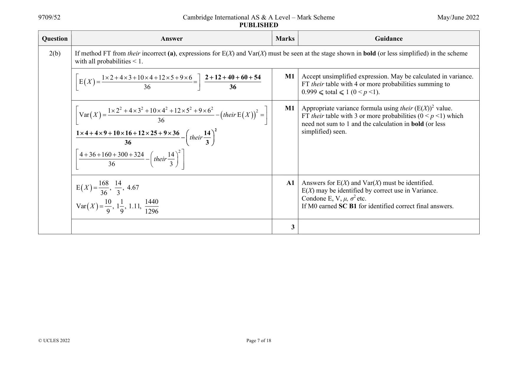 Mark scheme, page 7 of 18