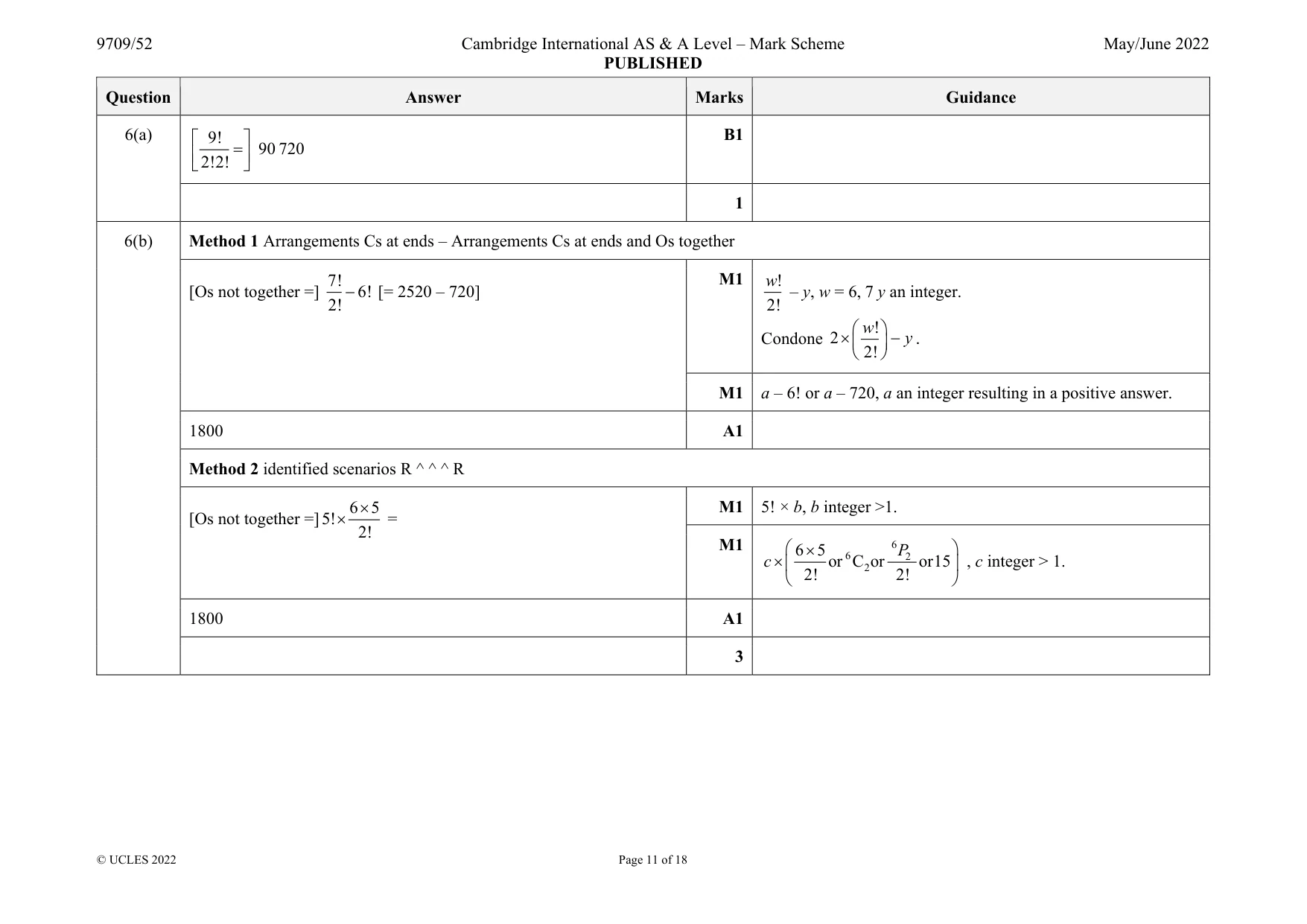 Mark scheme, page 11 of 18