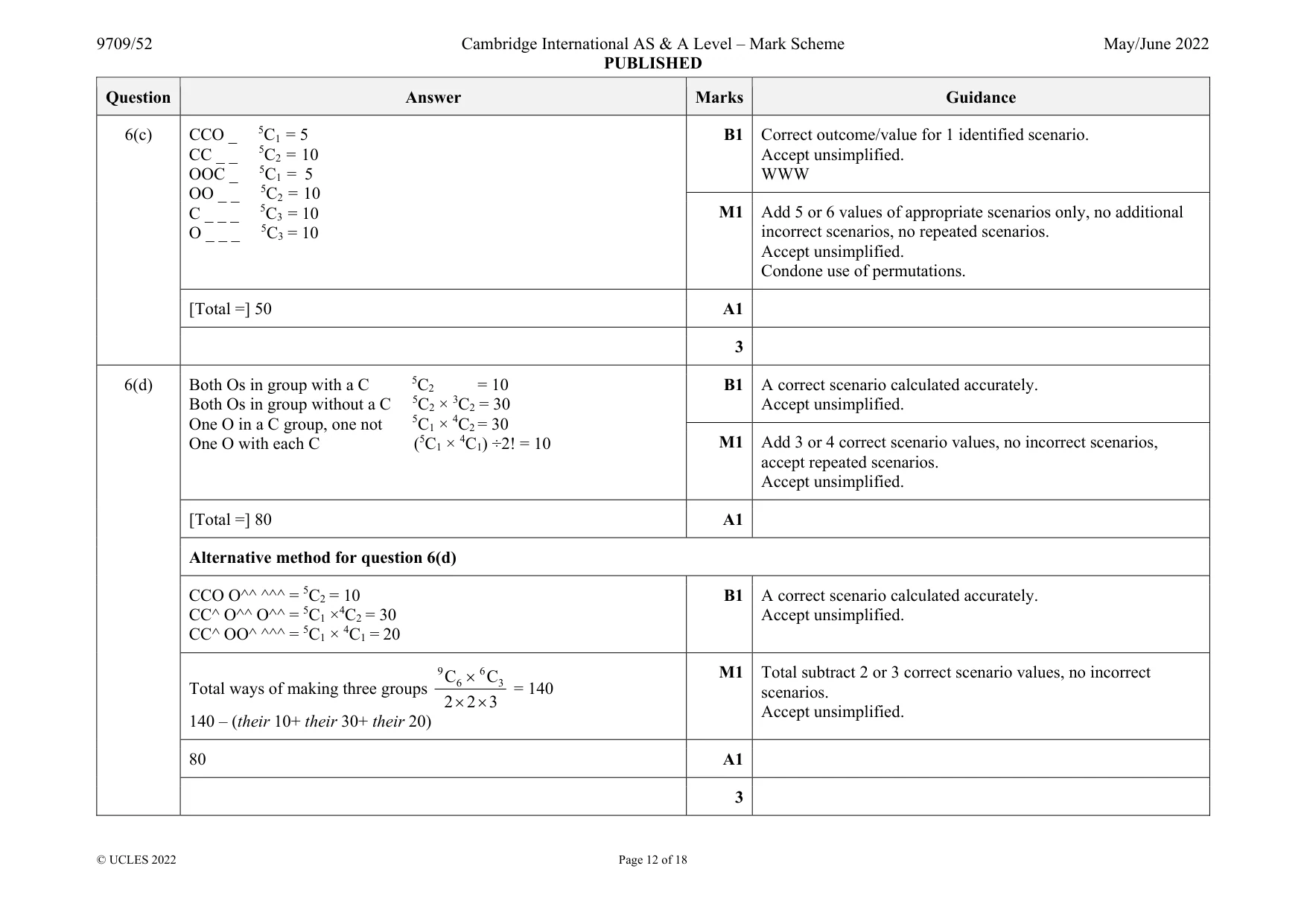Mark scheme, page 12 of 18