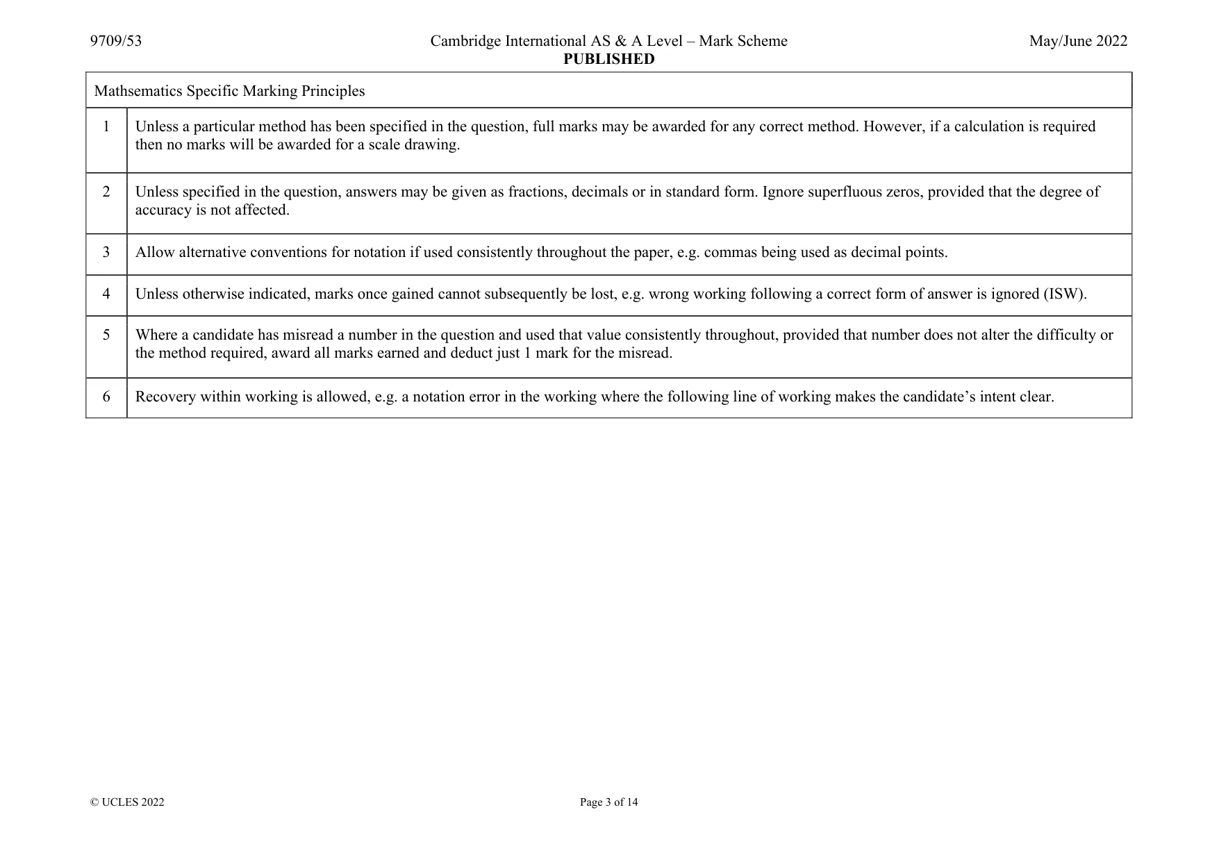 Mark scheme, page 3 of 14