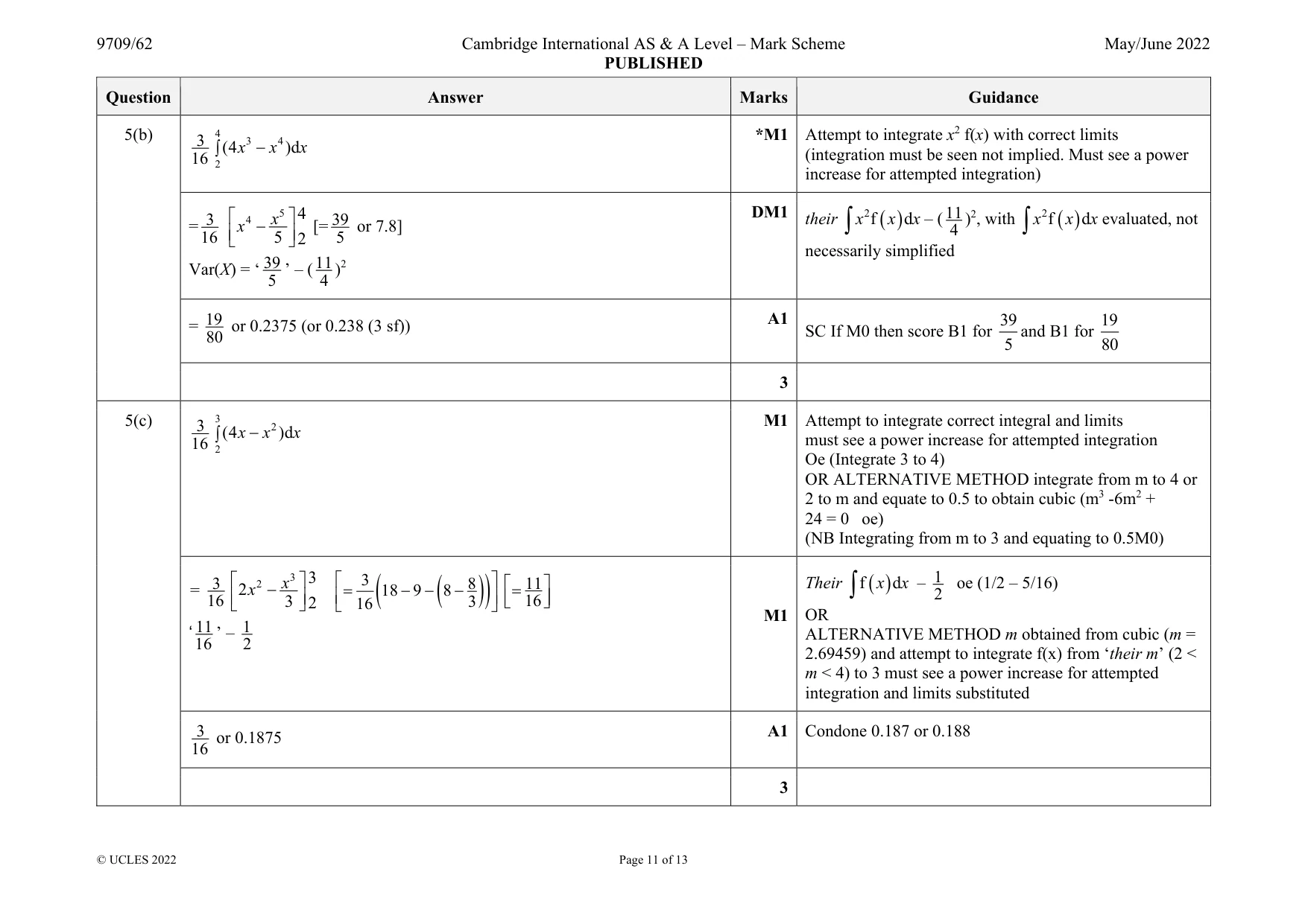 Mark scheme, page 11 of 13