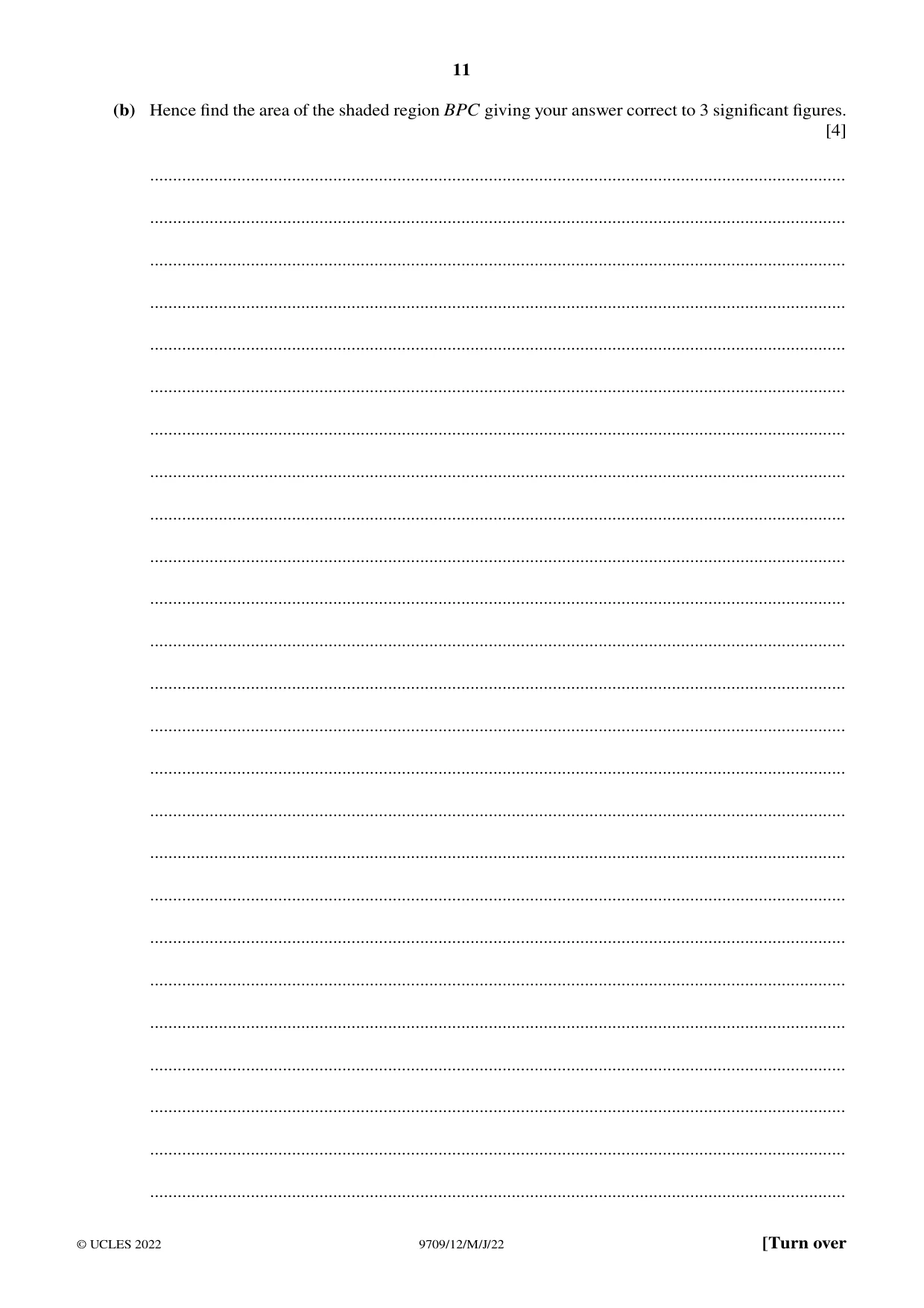 Cambridge A Level Mathematics 9709 2022 May/June Paper 1 · Variant 2 question paper, page 11 of 20
