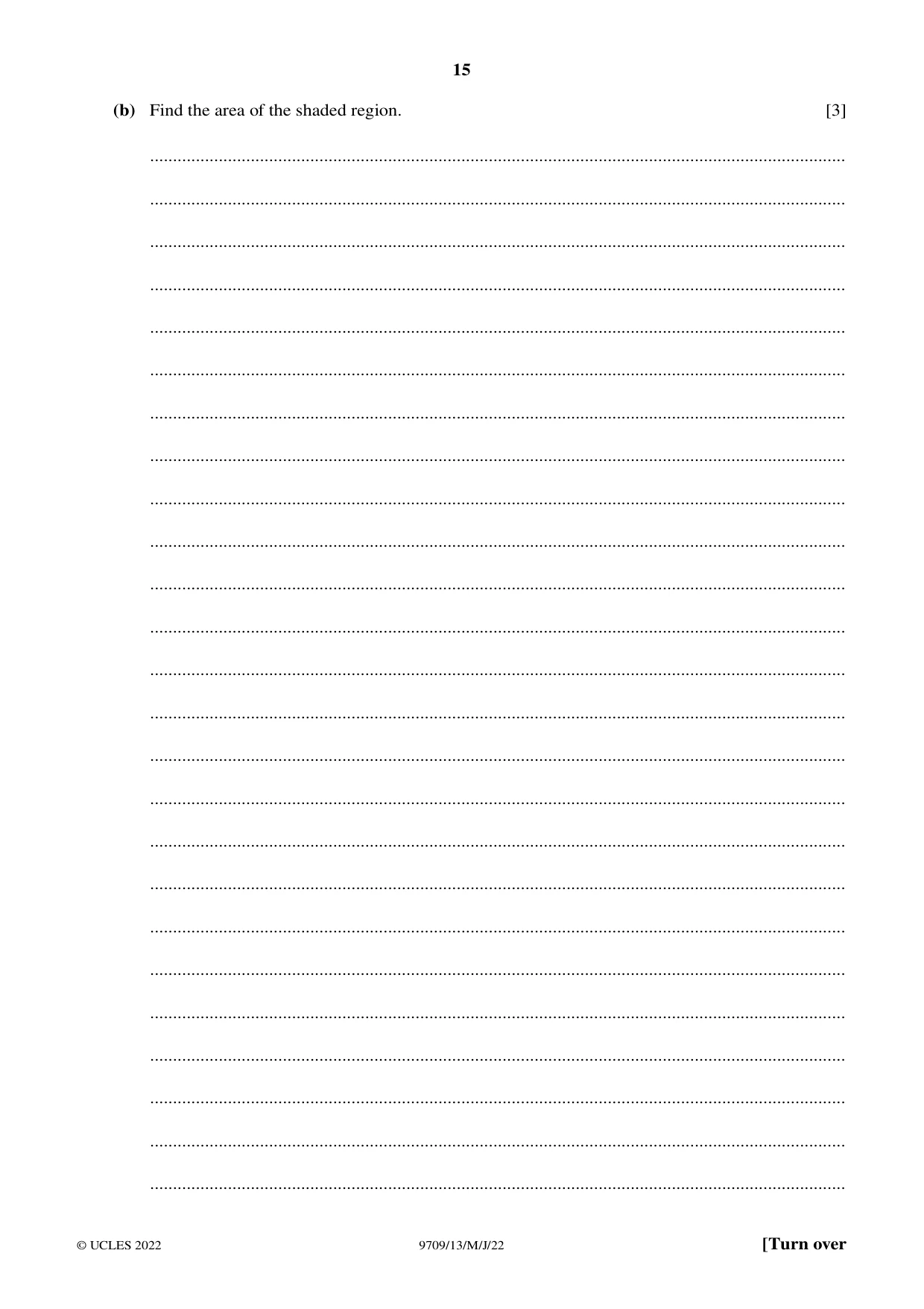Cambridge A Level Mathematics 9709 2022 May/June Paper 1 · Variant 3 question paper, page 15 of 20