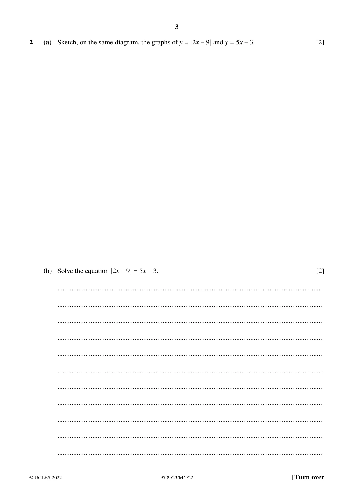 Cambridge A Level Mathematics 9709 2022 May/June Paper 2 · Variant 3 question paper, page 3 of 16