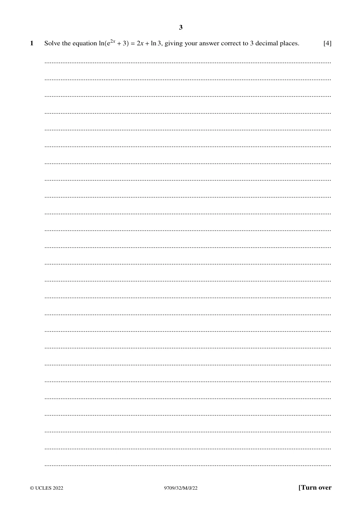 Cambridge A Level Mathematics 9709 2022 May/June Paper 3 · Variant 2 question paper, page 3 of 20