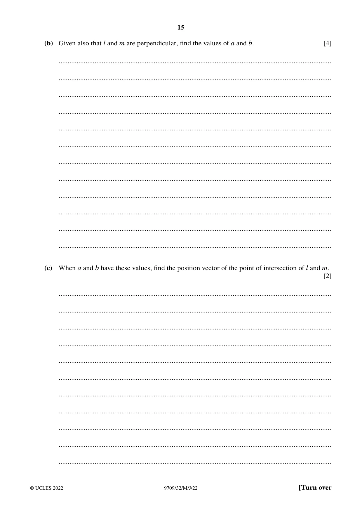 Cambridge A Level Mathematics 9709 2022 May/June Paper 3 · Variant 2 question paper, page 15 of 20
