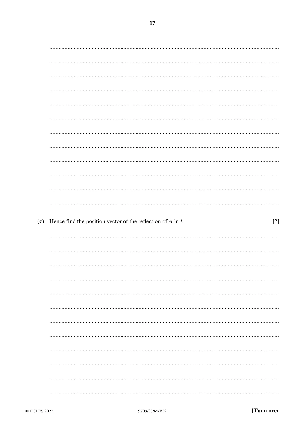 Cambridge A Level Mathematics 9709 2022 May/June Paper 3 · Variant 3 question paper, page 17 of 20