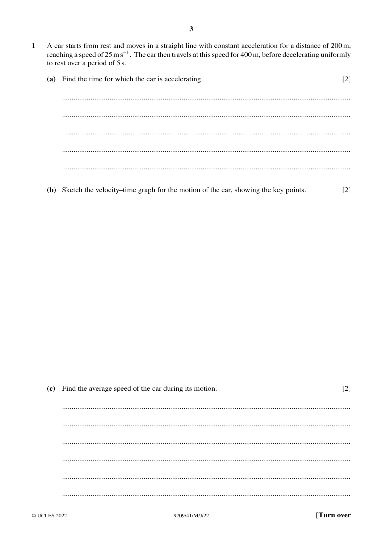 Cambridge A Level Mathematics 9709 2022 May/June Paper 4 · Variant 1 question paper, page 3 of 16