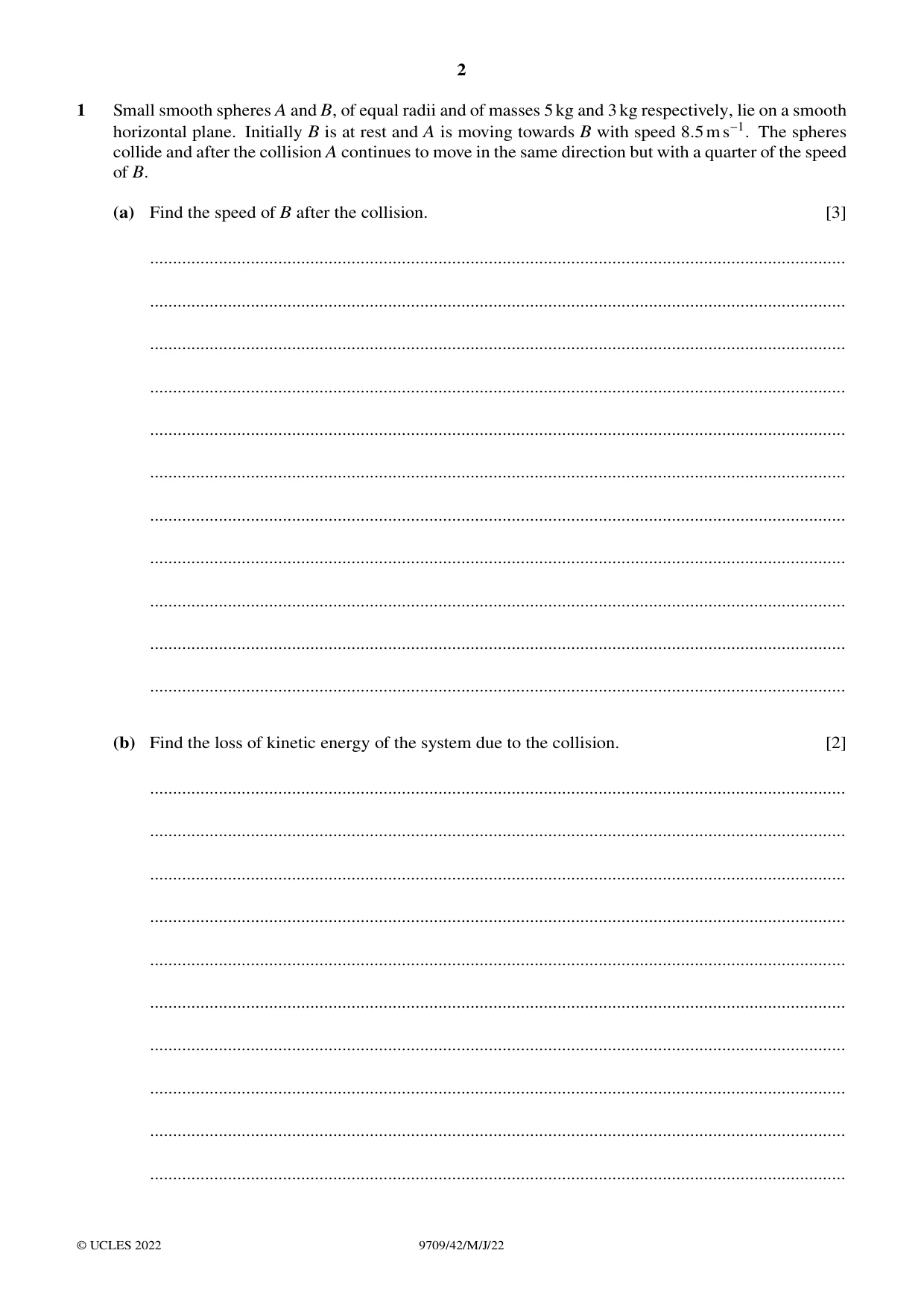 Cambridge A Level Mathematics 9709 2022 May/June Paper 4 · Variant 2 question paper, page 2 of 16