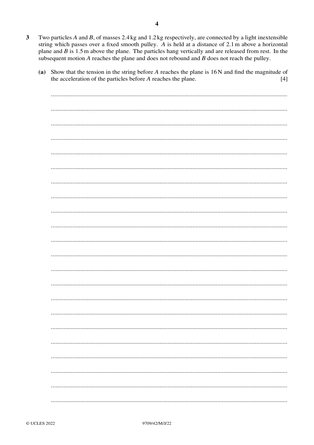 Cambridge A Level Mathematics 9709 2022 May/June Paper 4 · Variant 2 question paper, page 4 of 16