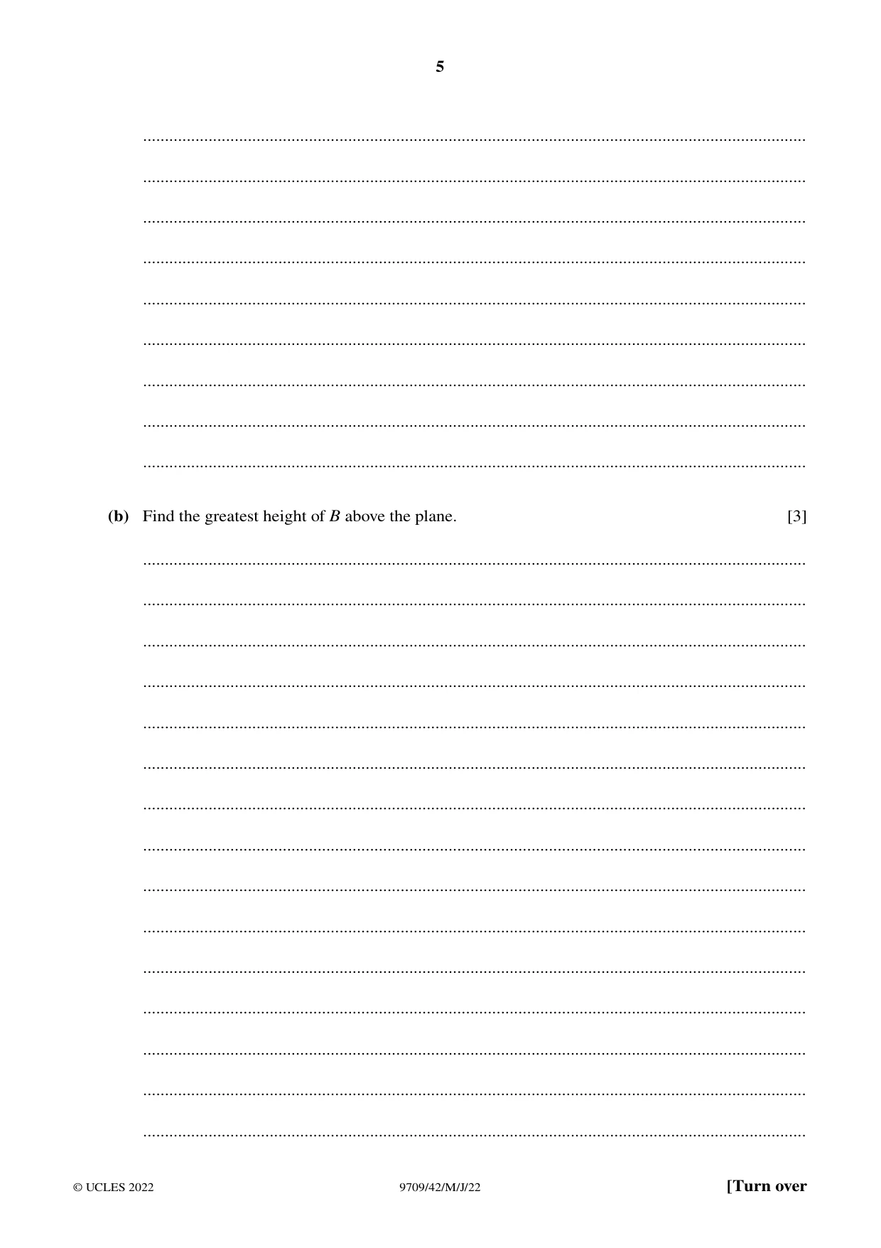 Cambridge A Level Mathematics 9709 2022 May/June Paper 4 · Variant 2 question paper, page 5 of 16