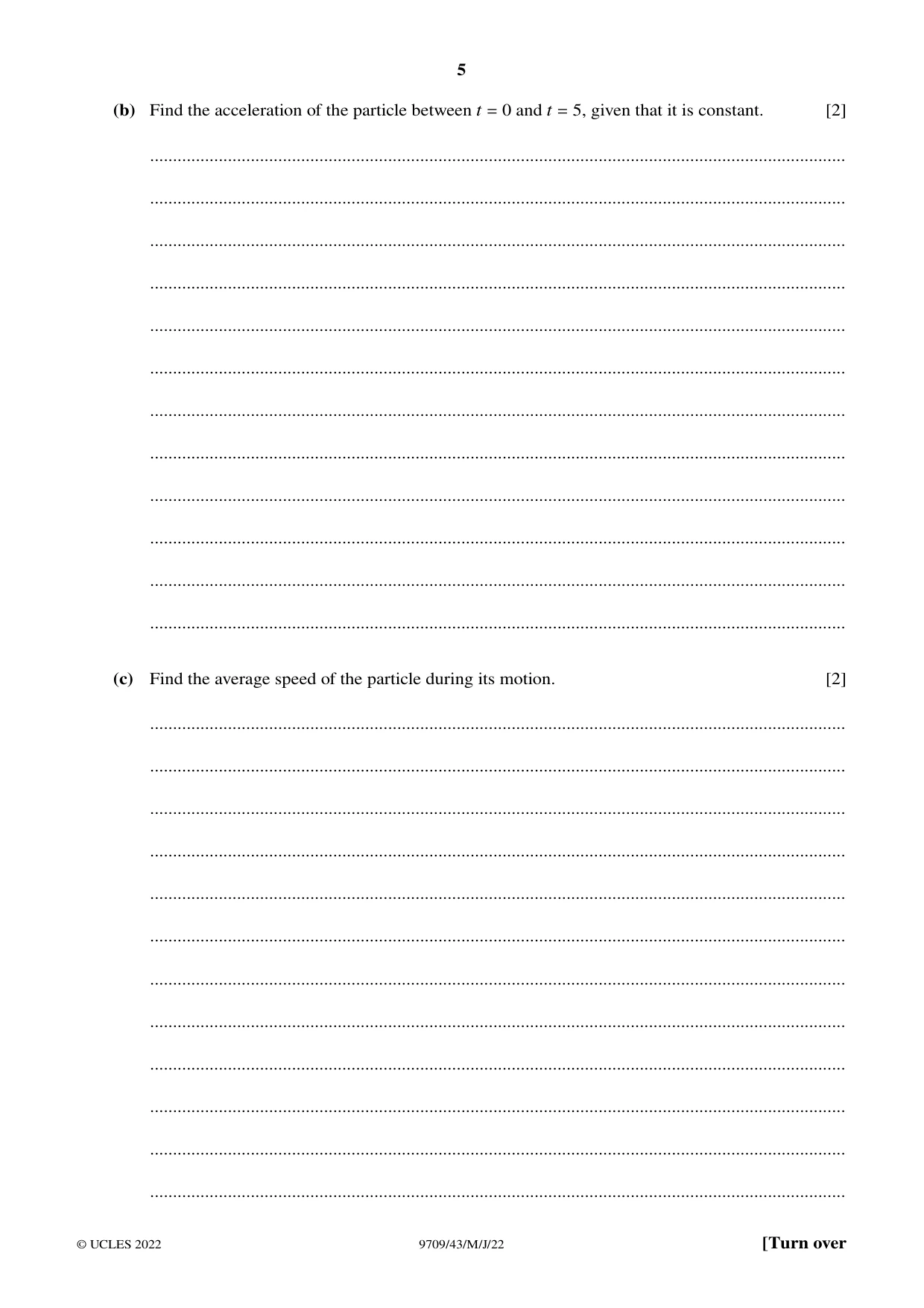 Cambridge A Level Mathematics 9709 2022 May/June Paper 4 · Variant 3 question paper, page 5 of 16