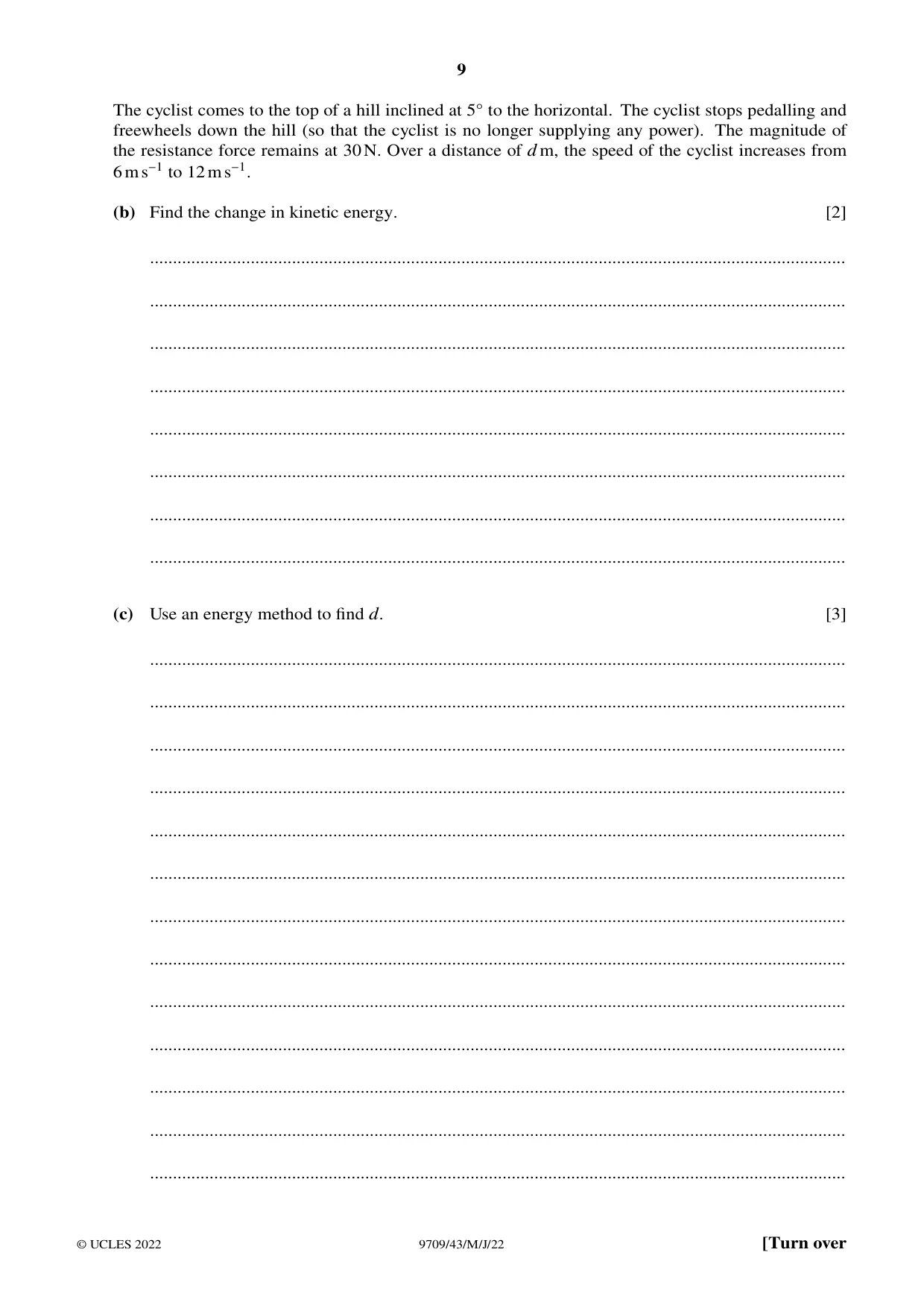 Cambridge A Level Mathematics 9709 2022 May/June Paper 4 · Variant 3 question paper, page 9 of 16