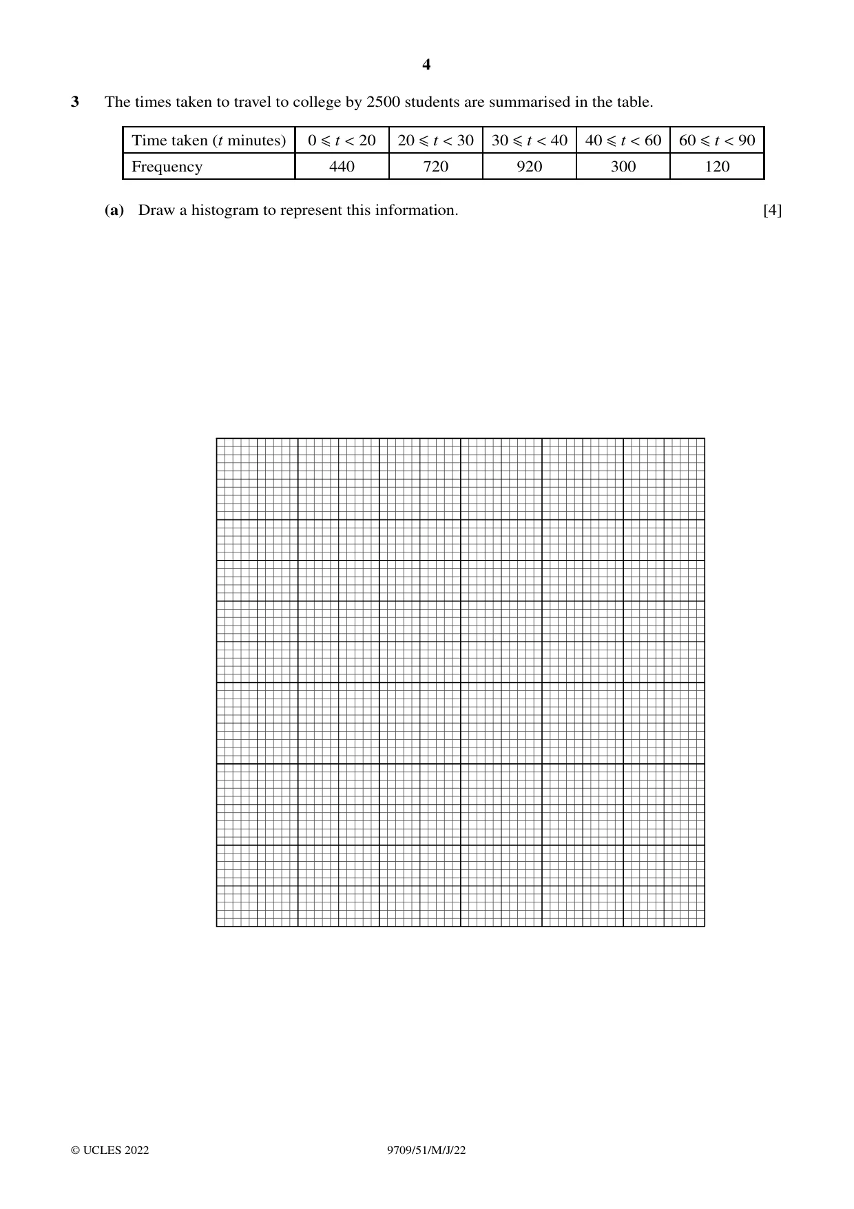 Cambridge A Level Mathematics 9709 2022 May/June Paper 5 · Variant 1 question paper, page 4 of 12