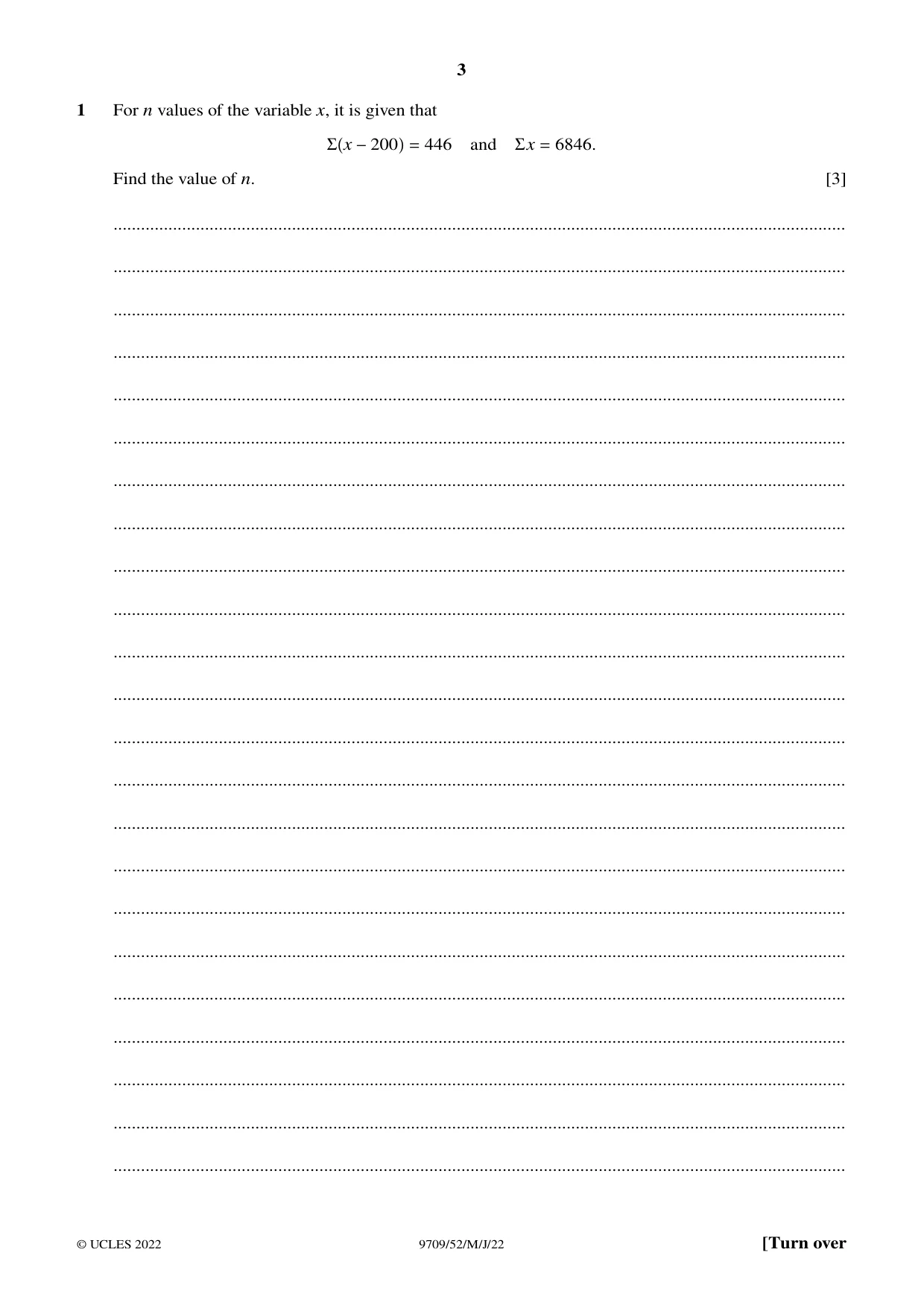 Cambridge A Level Mathematics 9709 2022 May/June Paper 5 · Variant 2 question paper, page 3 of 16