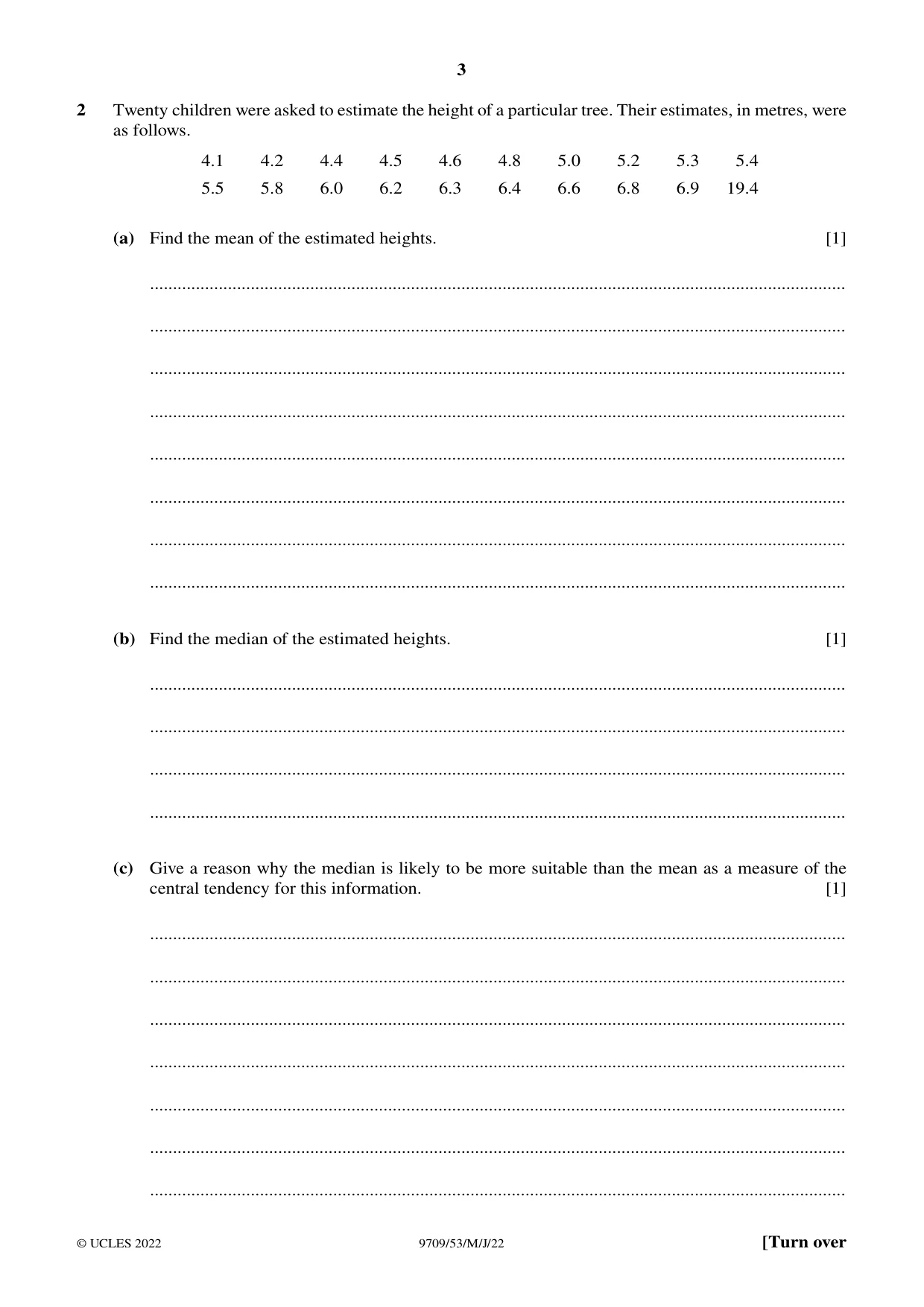 Cambridge A Level Mathematics 9709 2022 May/June Paper 5 · Variant 3 question paper, page 3 of 12