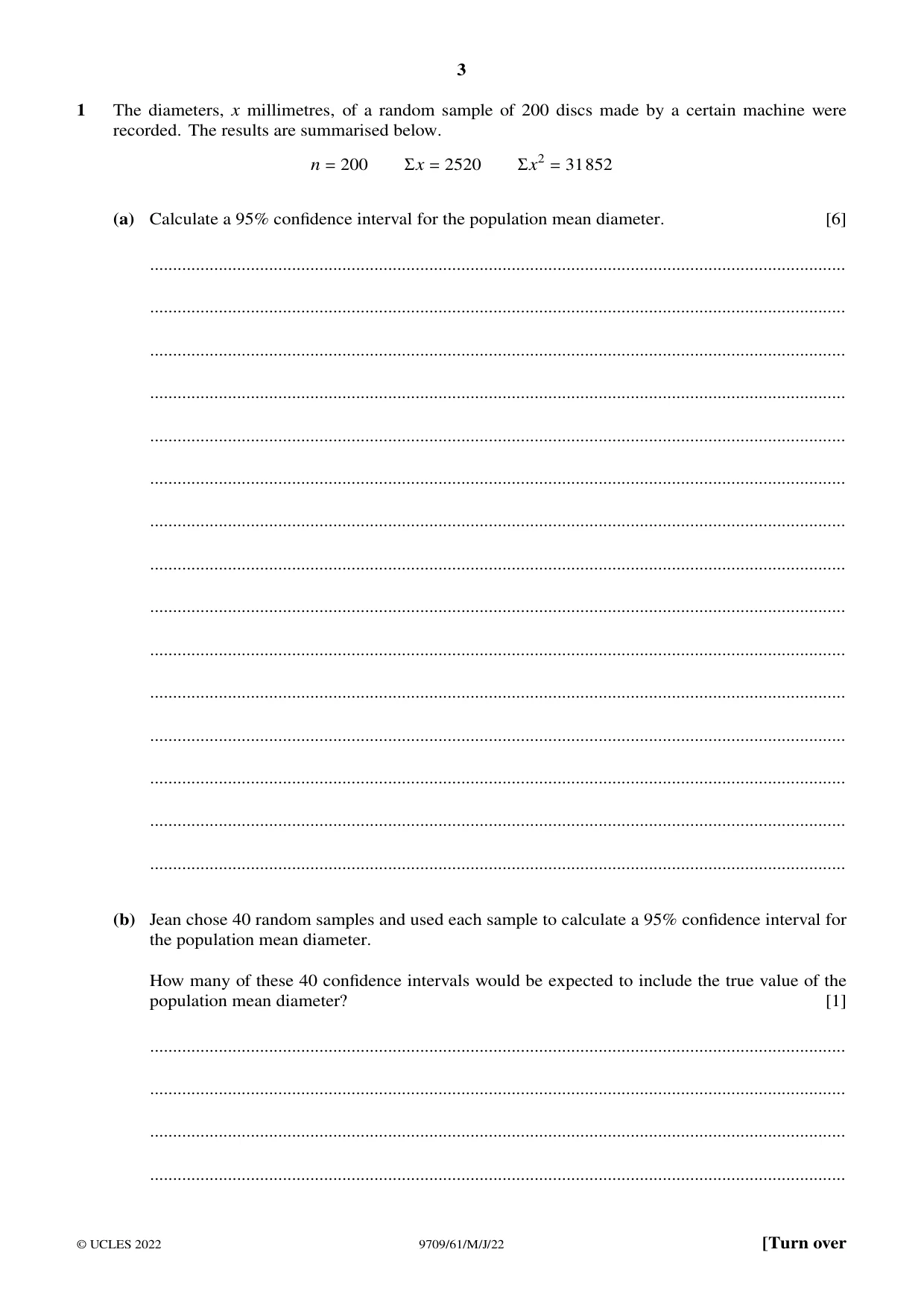 Cambridge A Level Mathematics 9709 2022 May/June Paper 6 · Variant 1 question paper, page 3 of 16