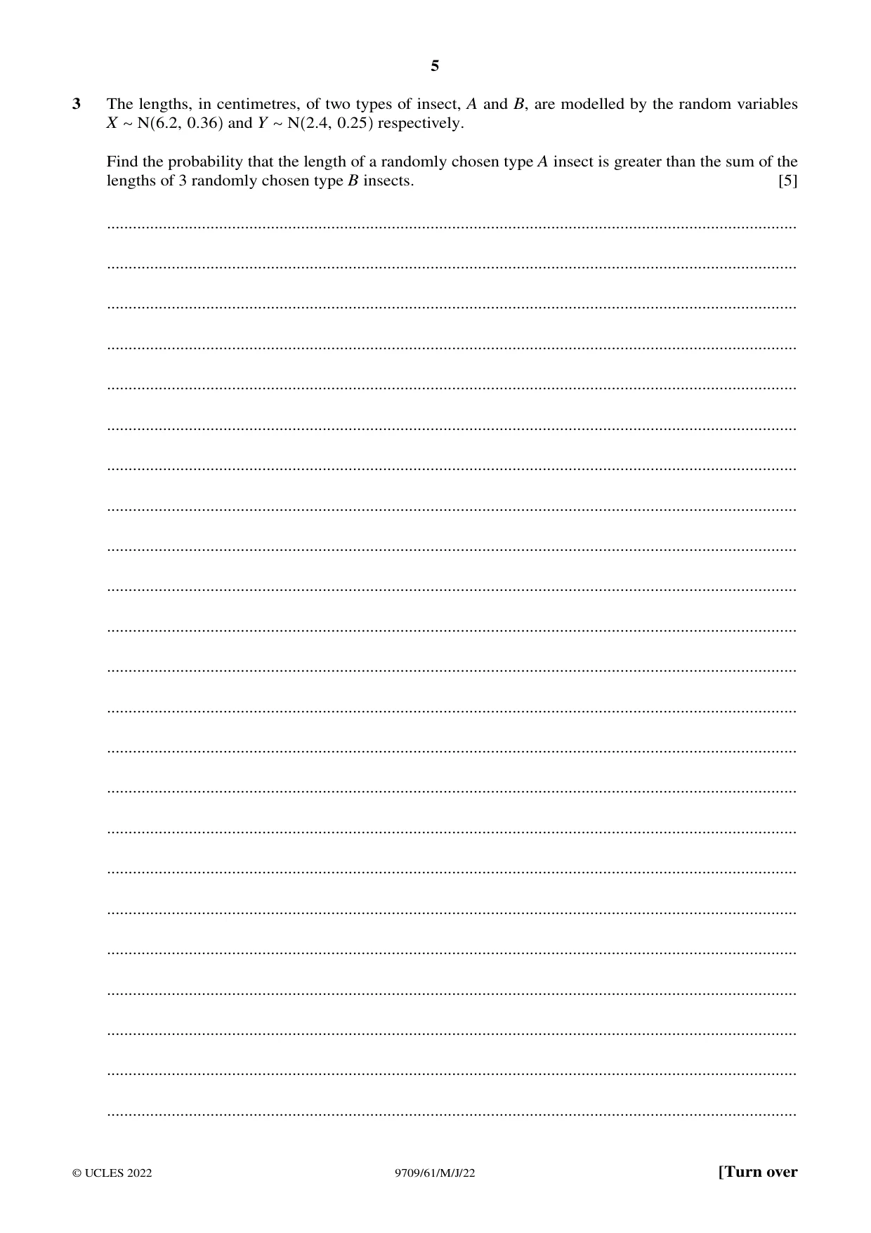 Cambridge A Level Mathematics 9709 2022 May/June Paper 6 · Variant 1 question paper, page 5 of 16