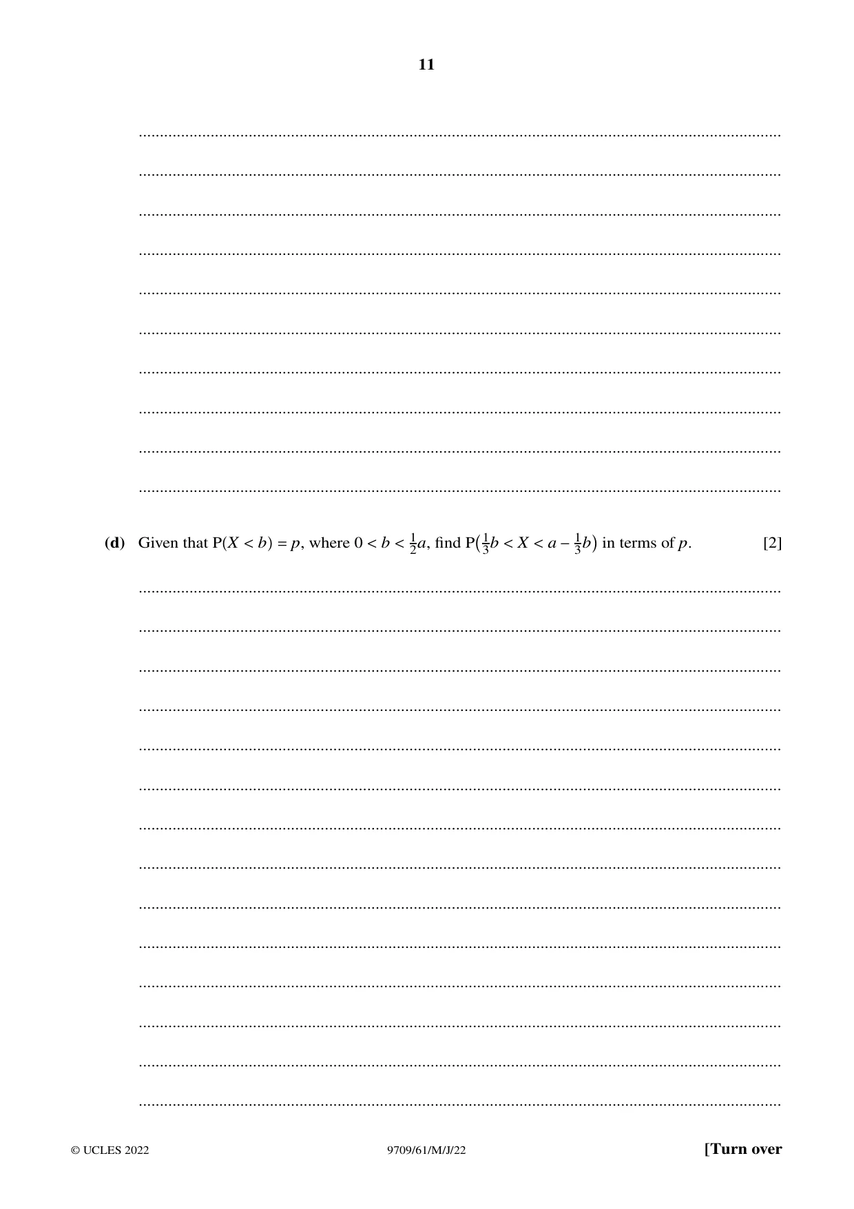 Cambridge A Level Mathematics 9709 2022 May/June Paper 6 · Variant 1 question paper, page 11 of 16