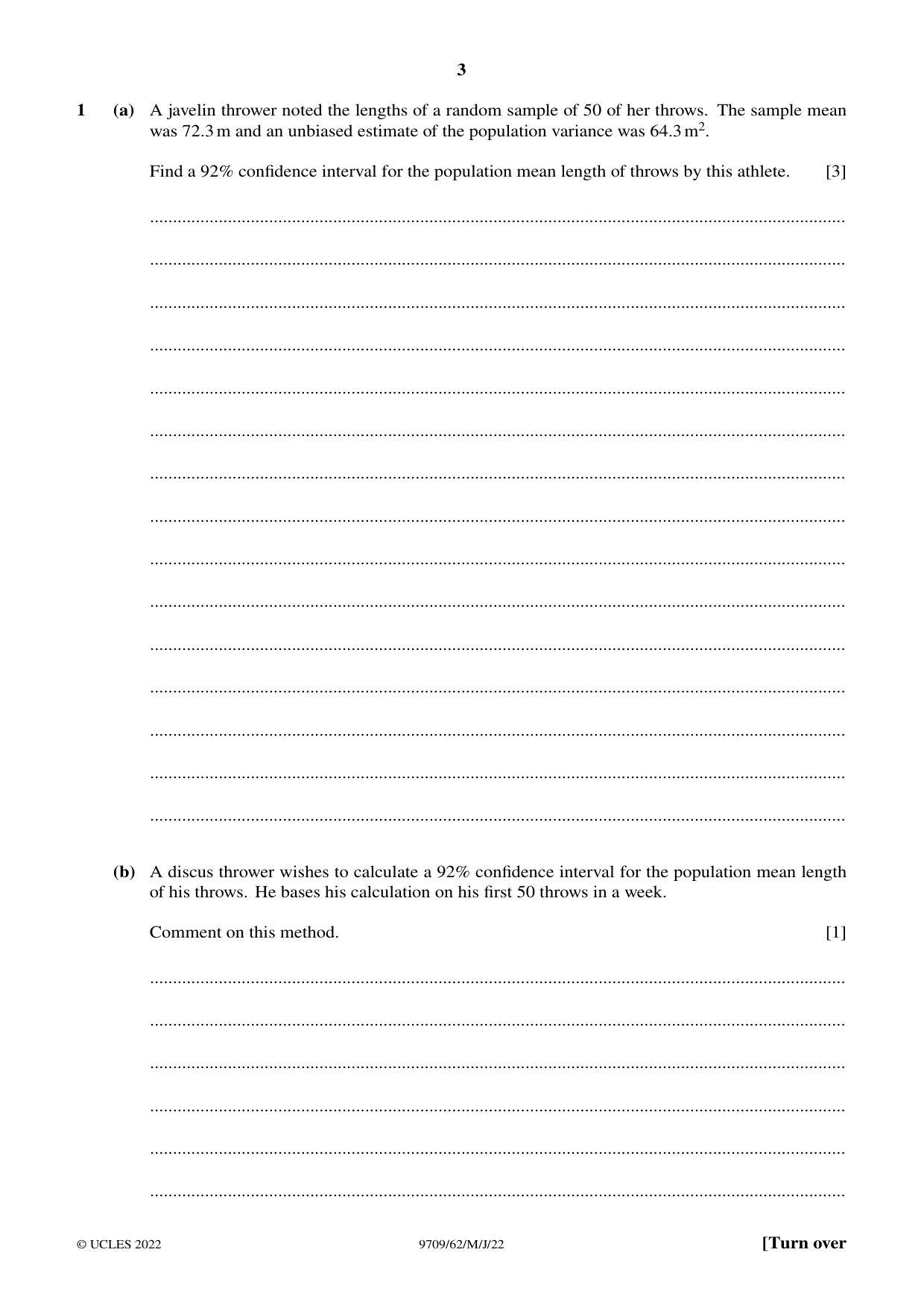Cambridge A Level Mathematics 9709 2022 May/June Paper 6 · Variant 2 question paper, page 3 of 16