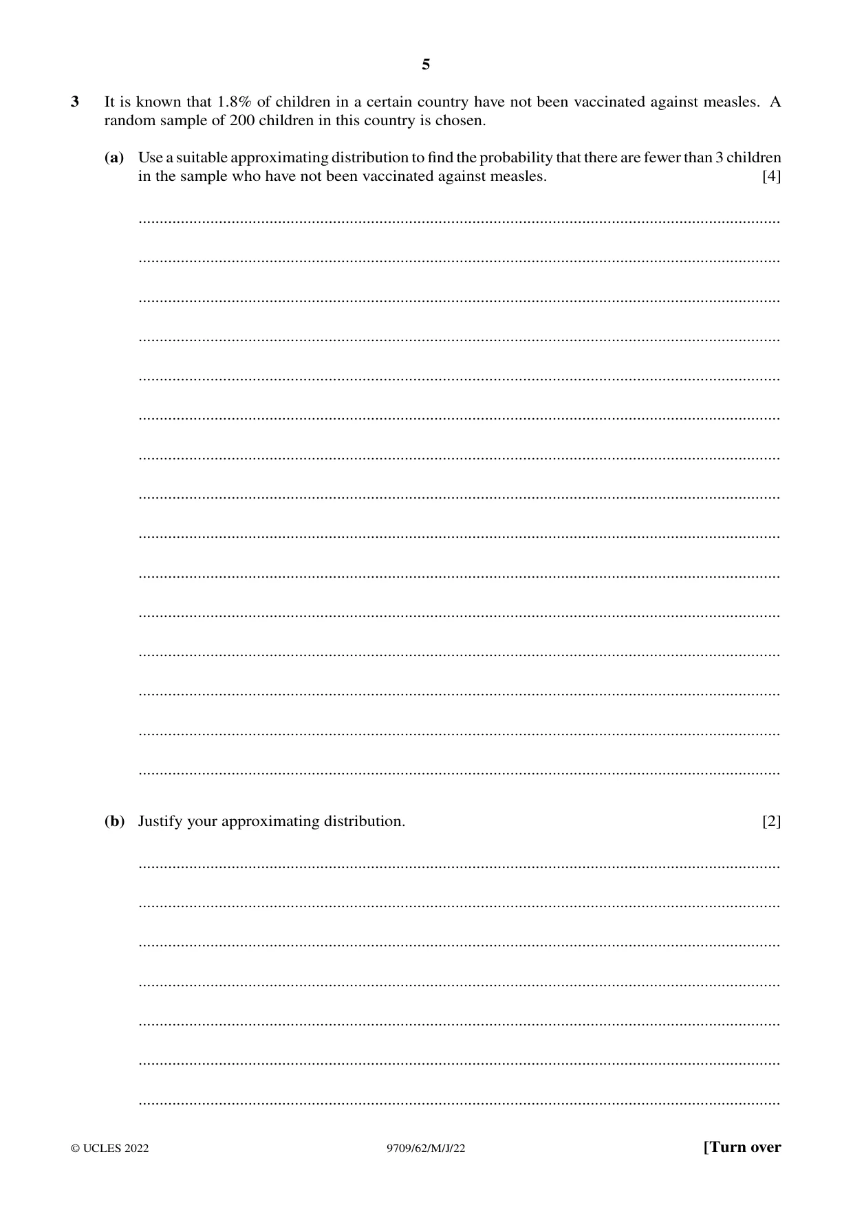 Cambridge A Level Mathematics 9709 2022 May/June Paper 6 · Variant 2 question paper, page 5 of 16