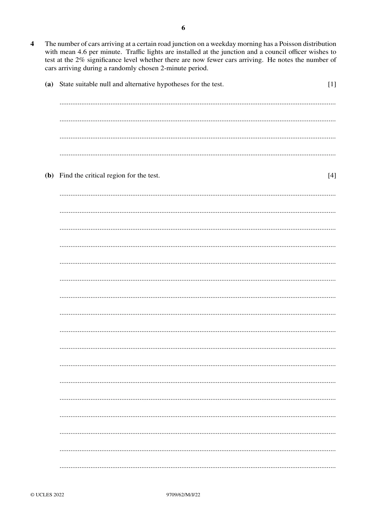 Cambridge A Level Mathematics 9709 2022 May/June Paper 6 · Variant 2 question paper, page 6 of 16