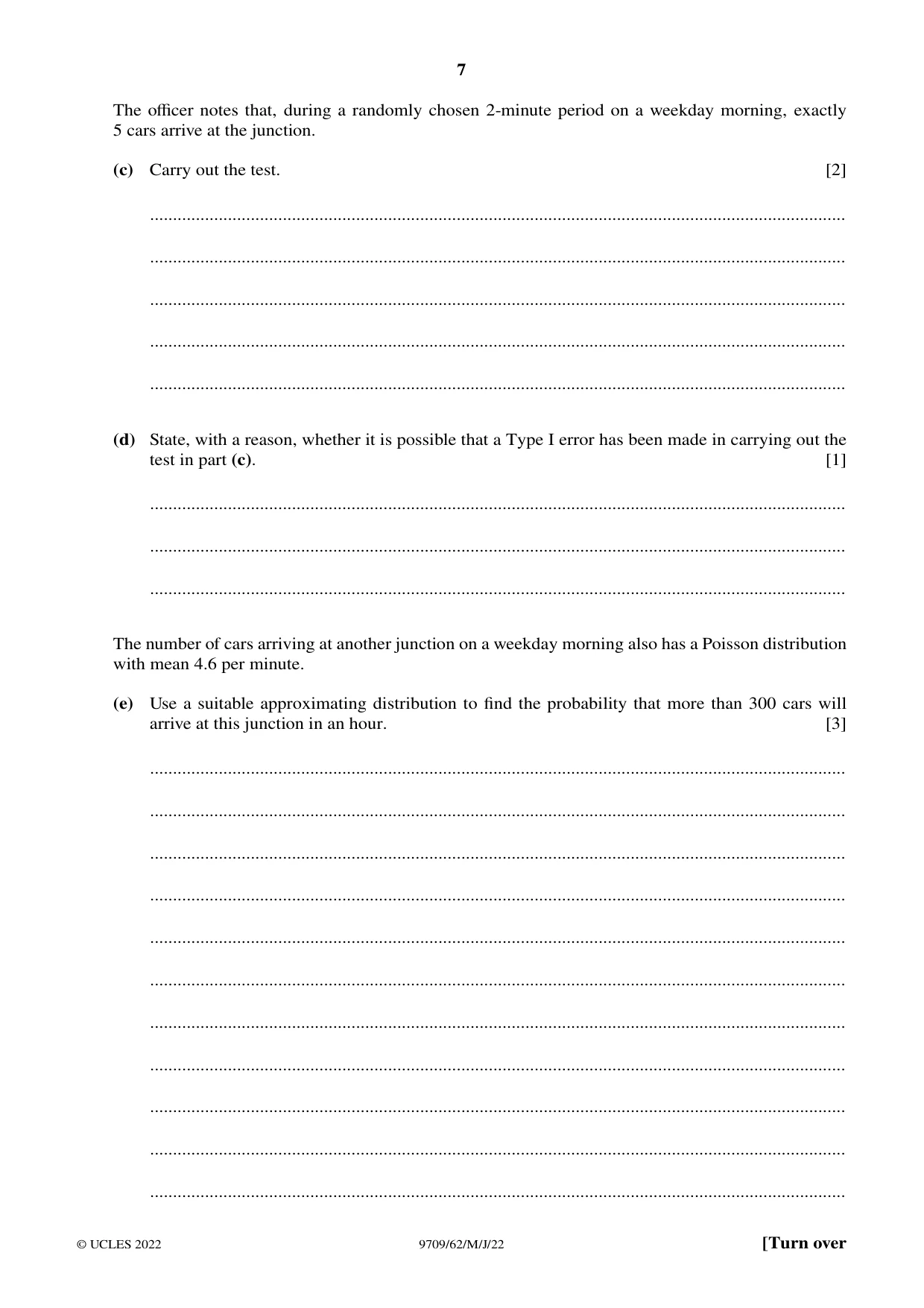 Cambridge A Level Mathematics 9709 2022 May/June Paper 6 · Variant 2 question paper, page 7 of 16