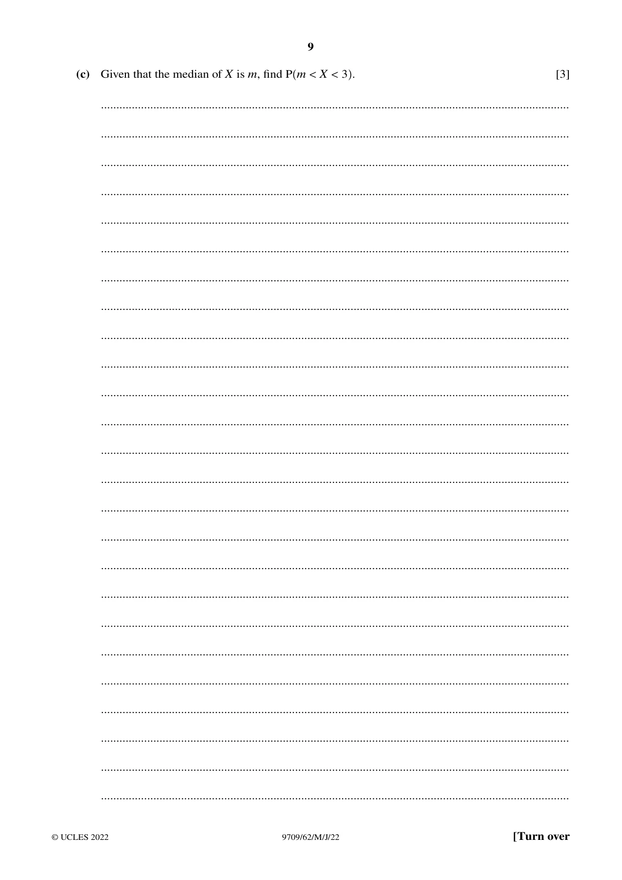 Cambridge A Level Mathematics 9709 2022 May/June Paper 6 · Variant 2 question paper, page 9 of 16