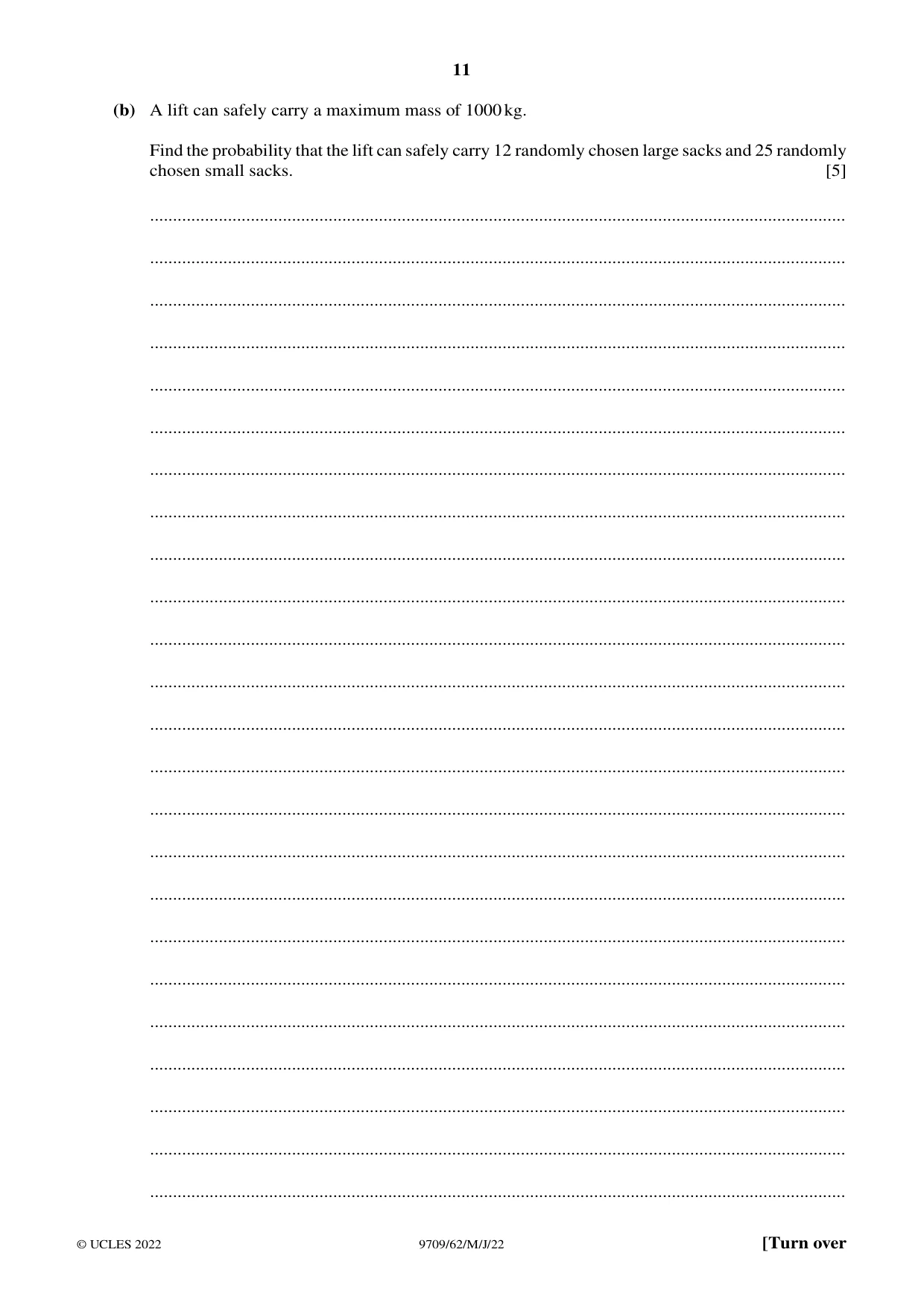 Cambridge A Level Mathematics 9709 2022 May/June Paper 6 · Variant 2 question paper, page 11 of 16