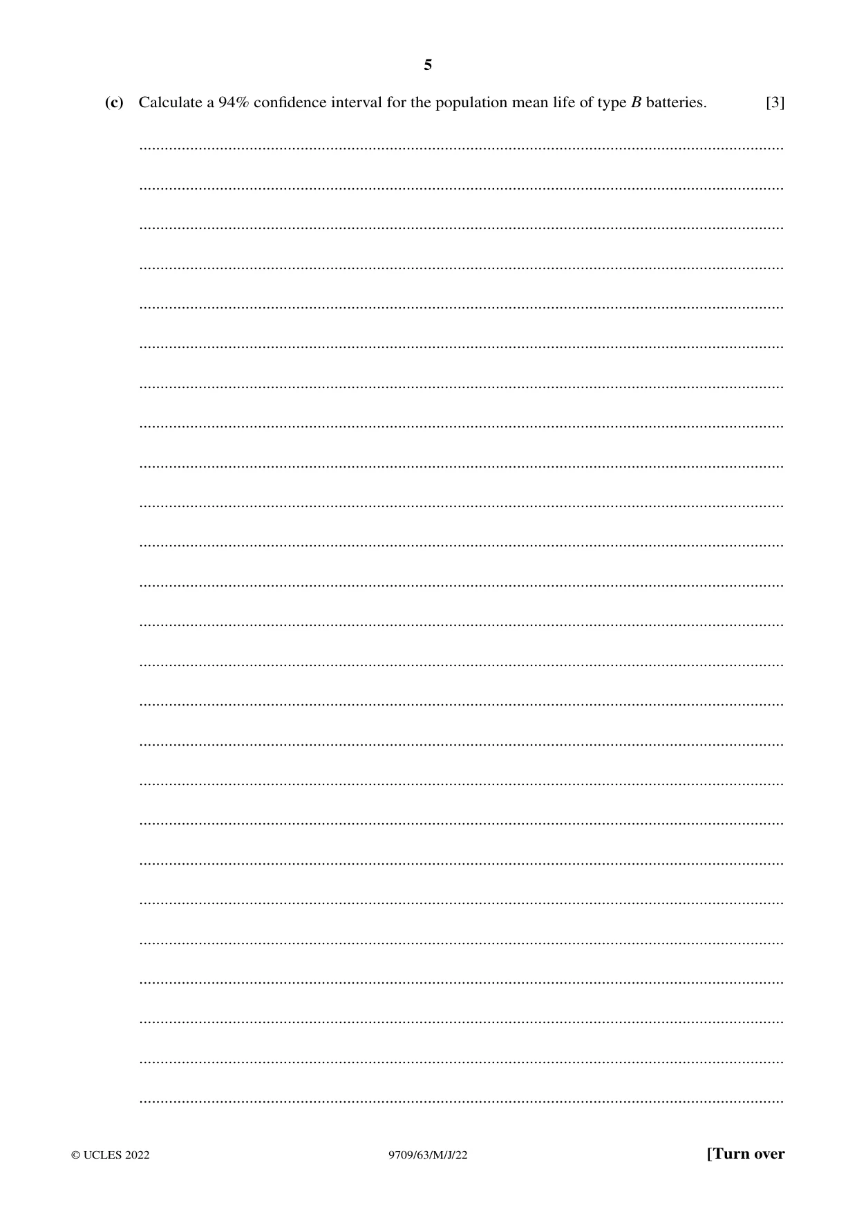 Cambridge A Level Mathematics 9709 2022 May/June Paper 6 · Variant 3 question paper, page 5 of 16