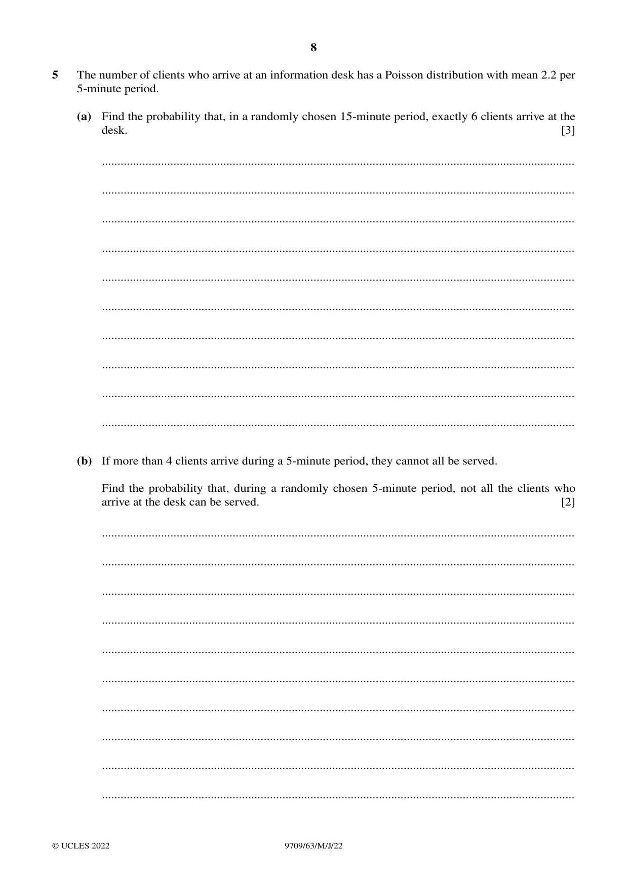 Cambridge A Level Mathematics 9709 2022 May/June Paper 6 · Variant 3 question paper, page 8 of 16