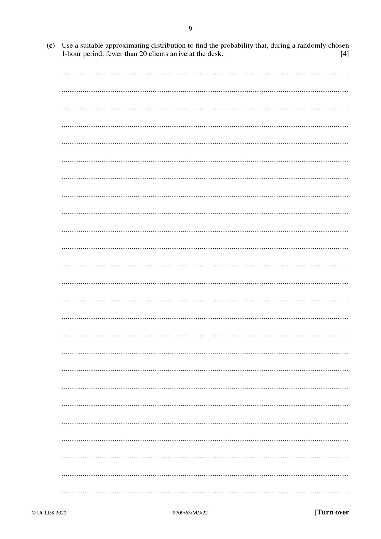 Cambridge A Level Mathematics 9709 2022 May/June Paper 6 · Variant 3 question paper, page 9 of 16
