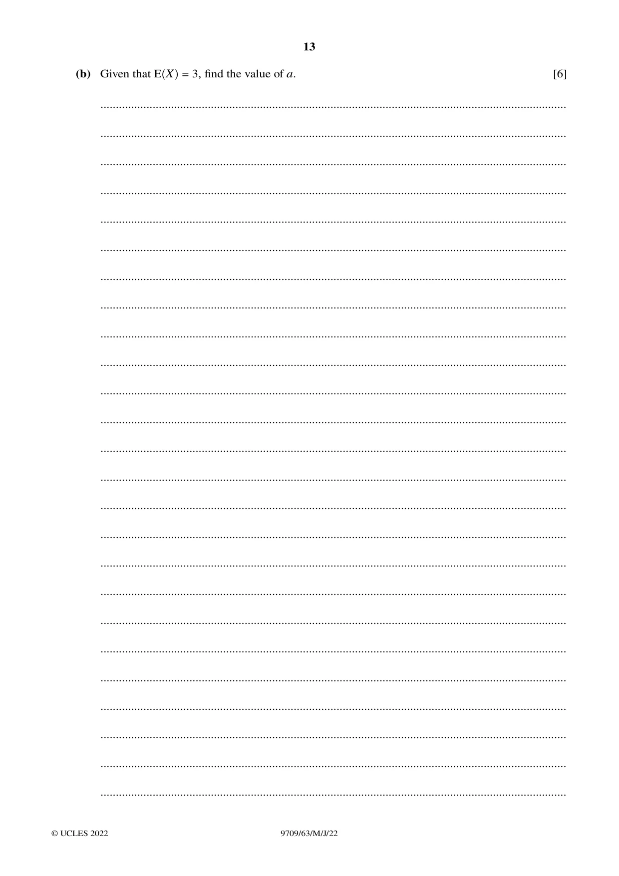 Cambridge A Level Mathematics 9709 2022 May/June Paper 6 · Variant 3 question paper, page 13 of 16