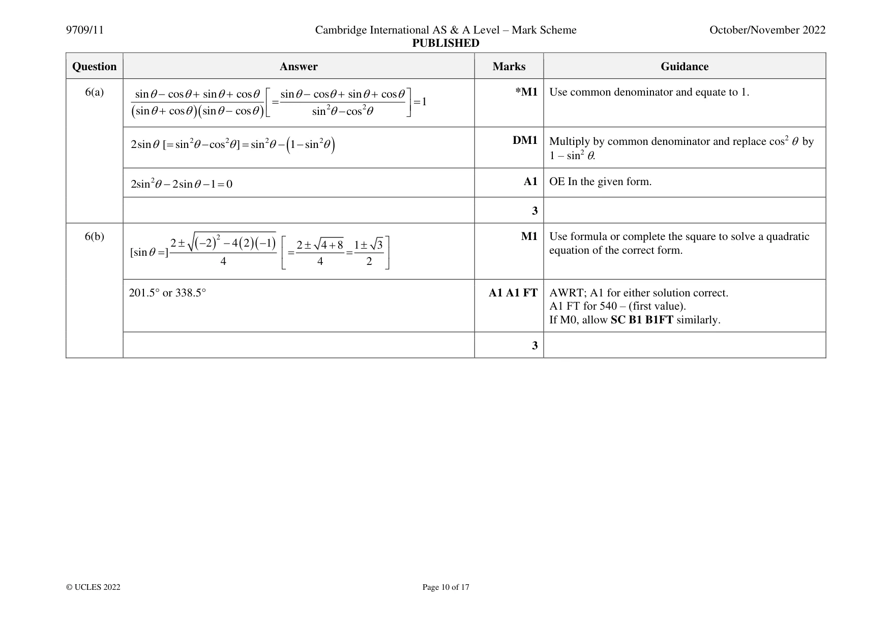 Mark scheme, page 10 of 17