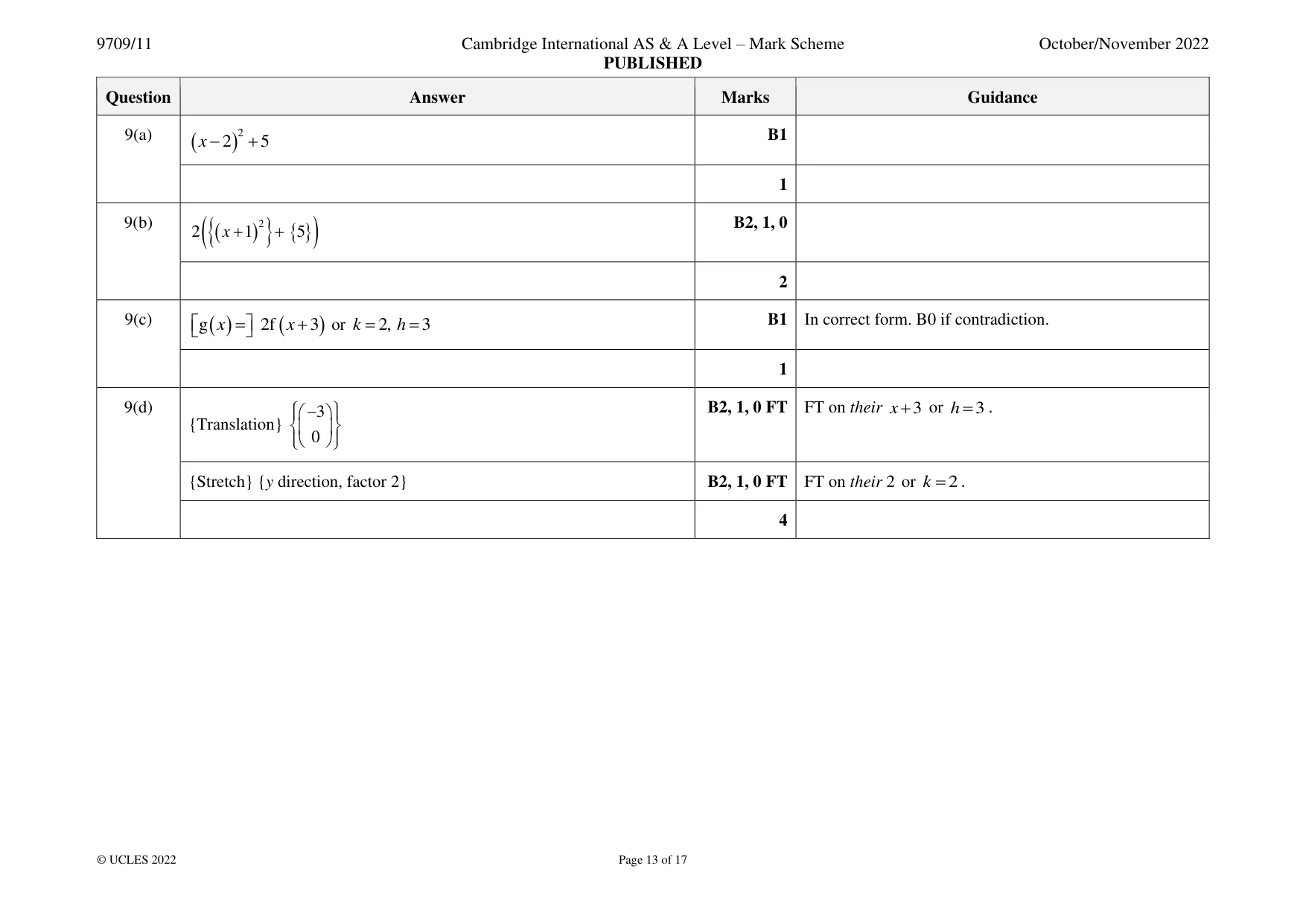 Mark scheme, page 13 of 17