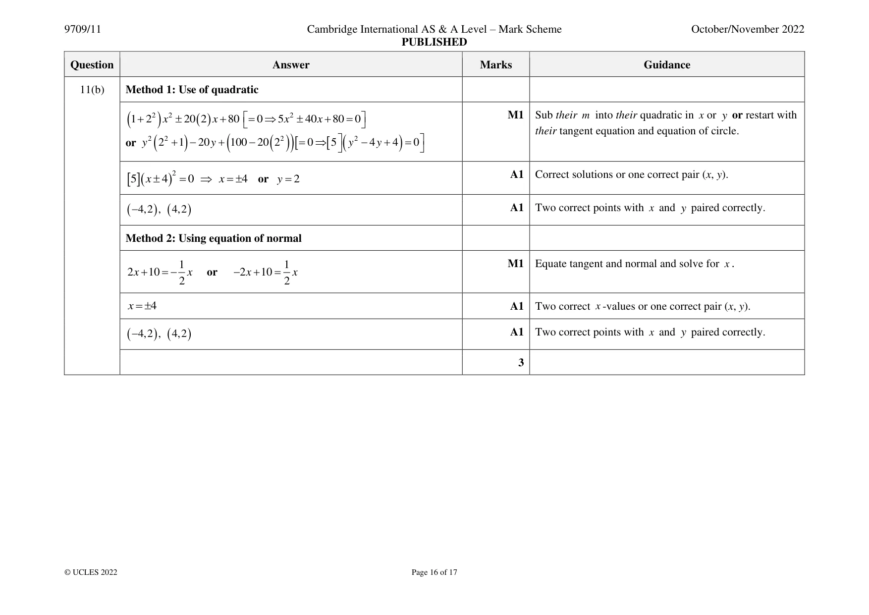 Mark scheme, page 16 of 17