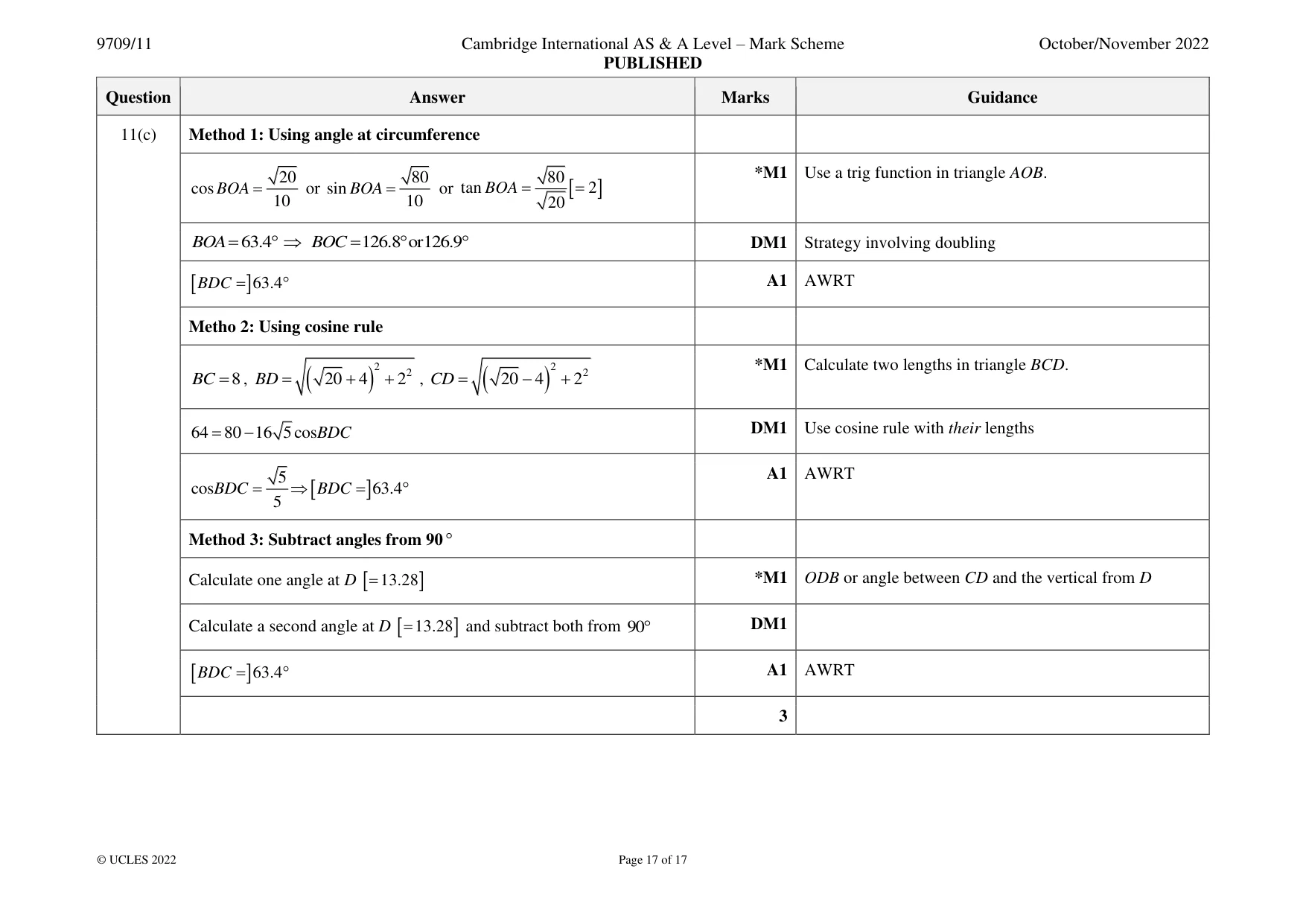 Mark scheme, page 17 of 17