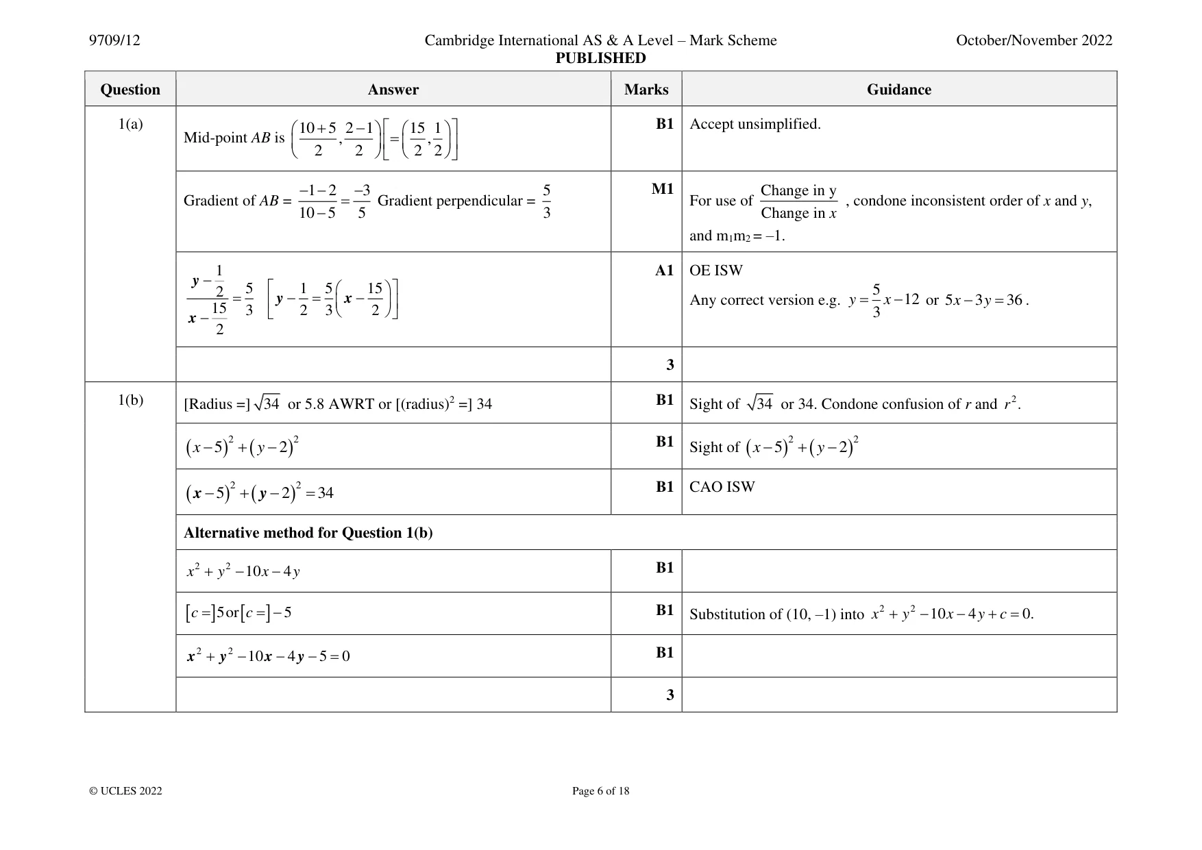 Mark scheme, page 6 of 18