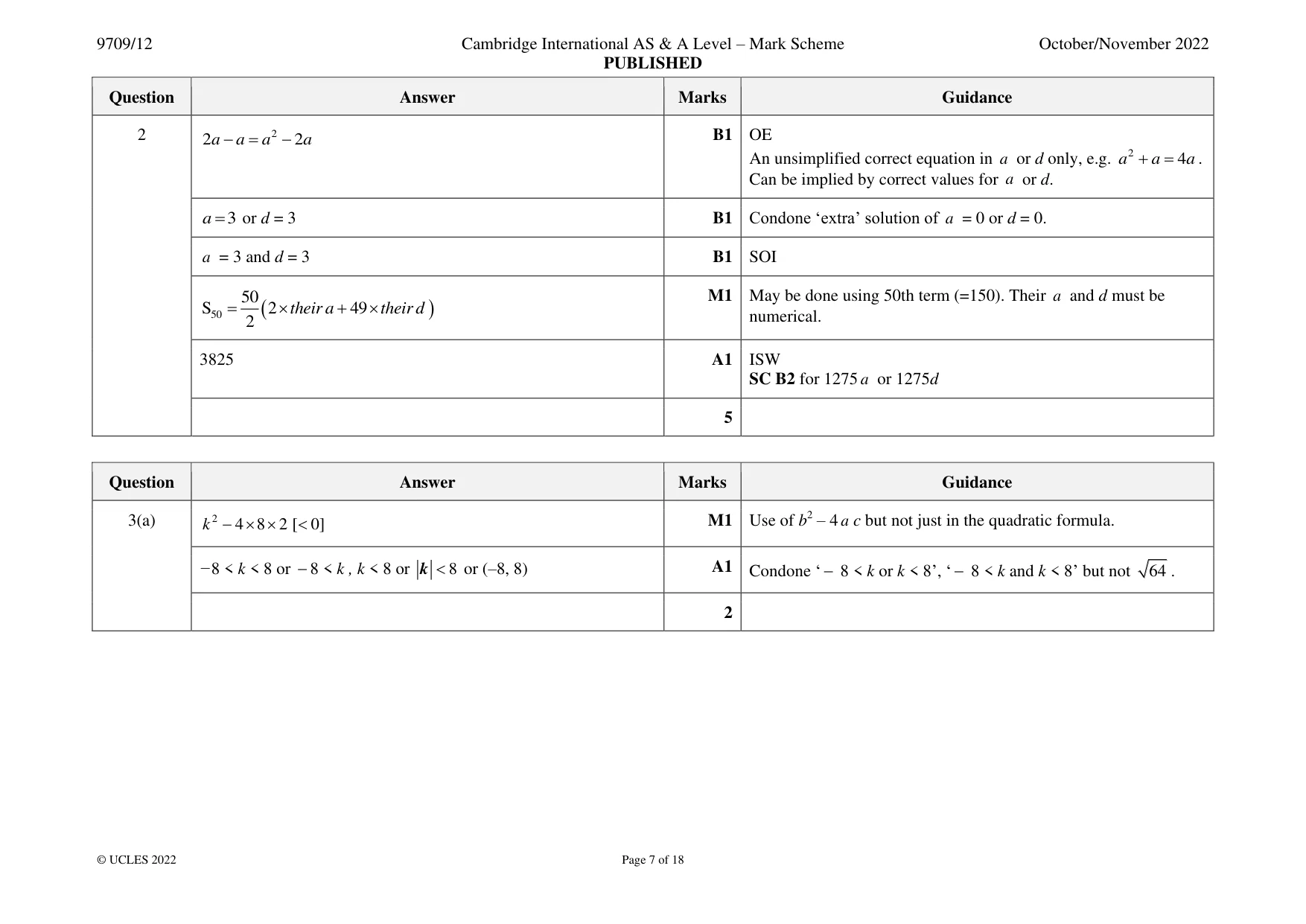 Mark scheme, page 7 of 18