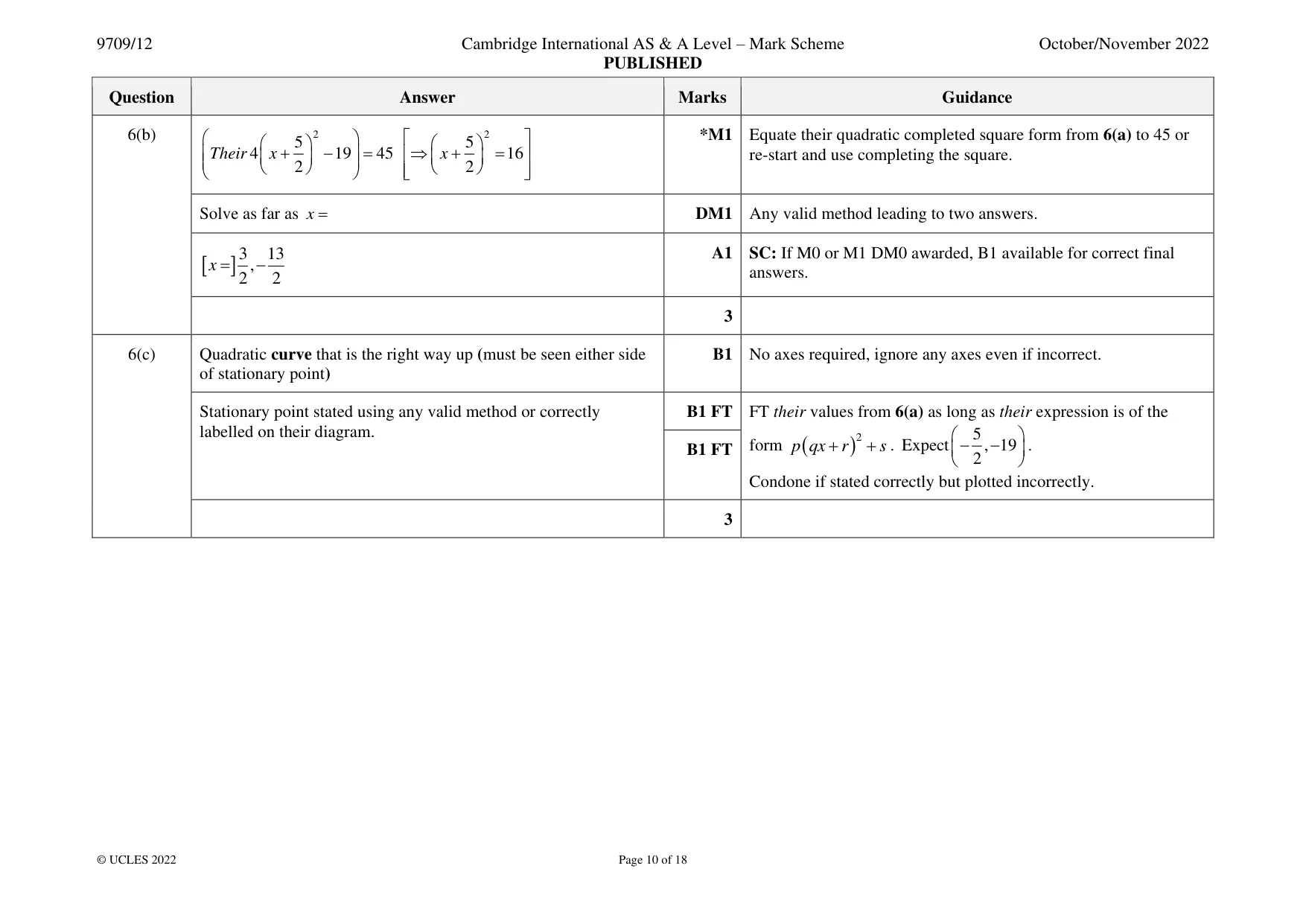 Mark scheme, page 10 of 18