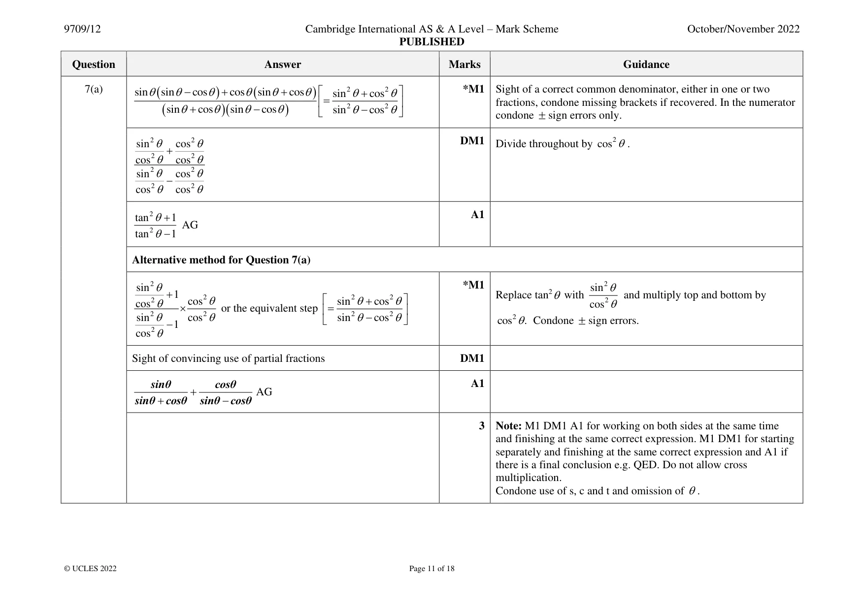 Mark scheme, page 11 of 18