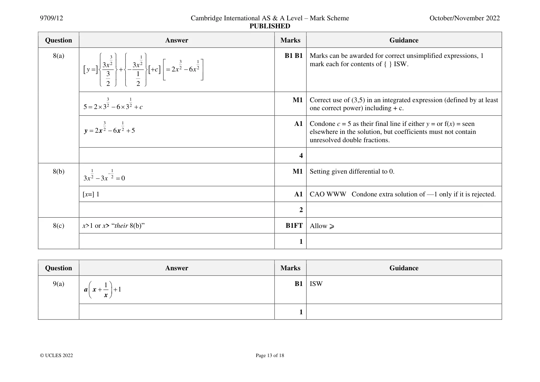 Mark scheme, page 13 of 18