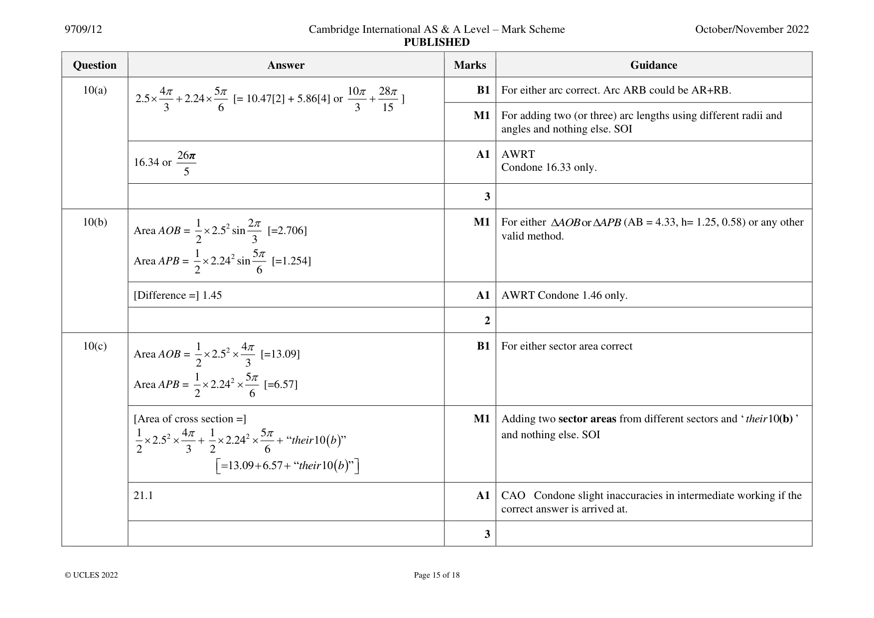 Mark scheme, page 15 of 18
