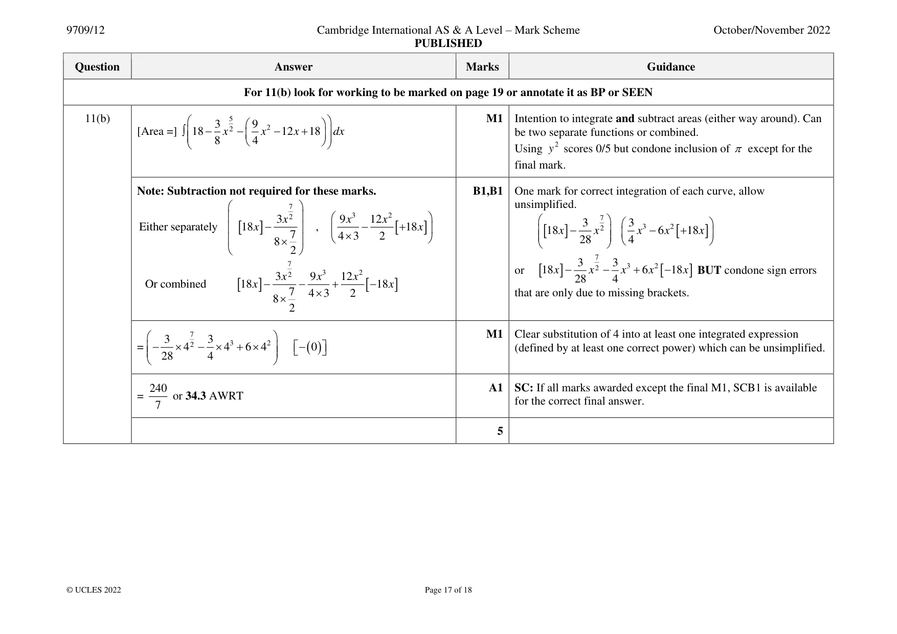 Mark scheme, page 17 of 18