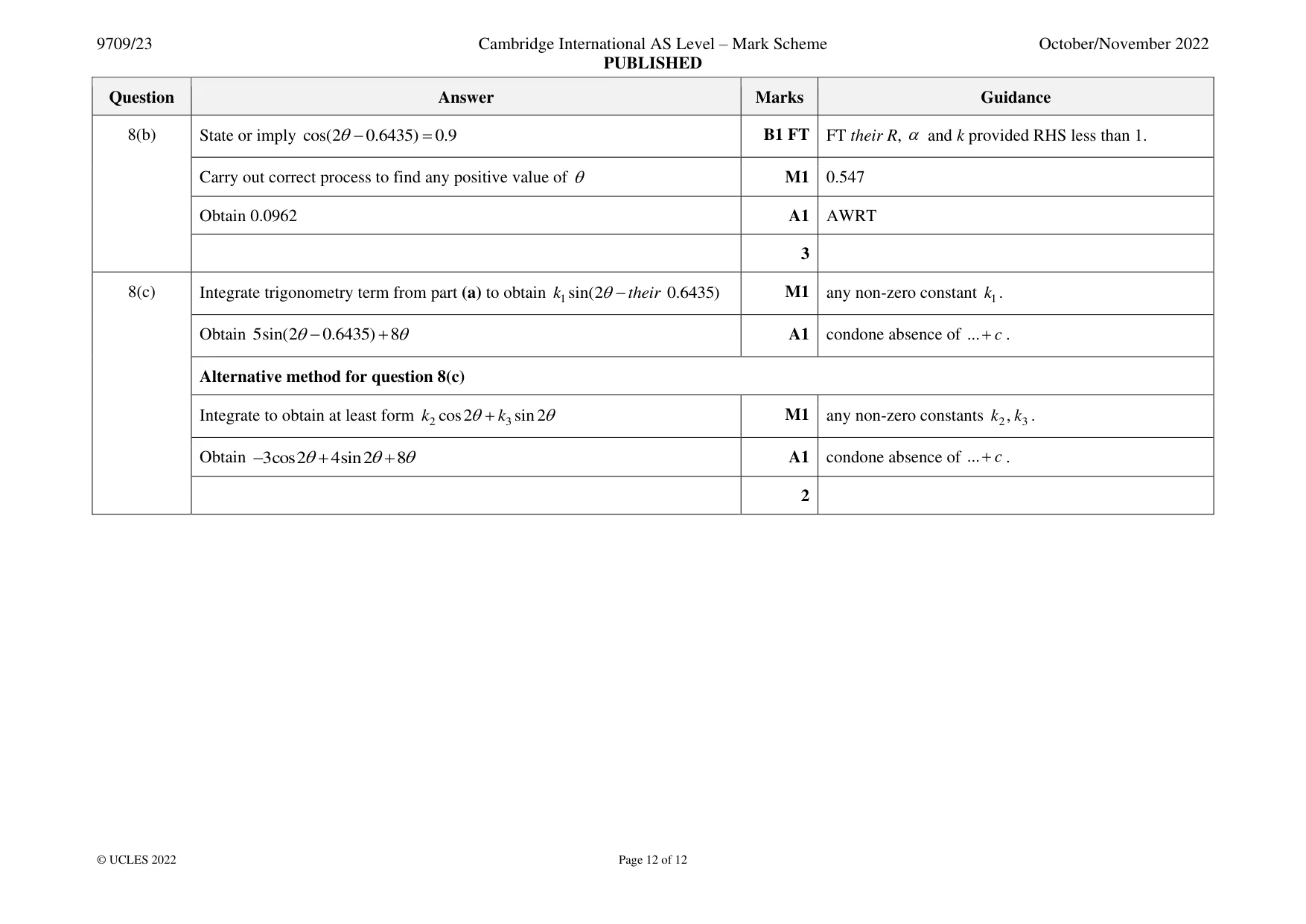 Mark scheme, page 12 of 12