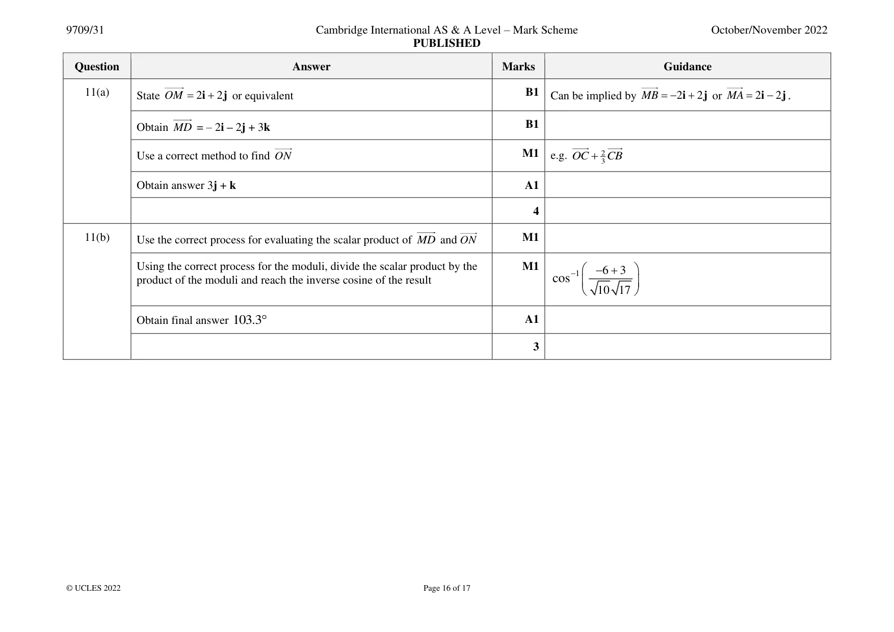 Mark scheme, page 16 of 17