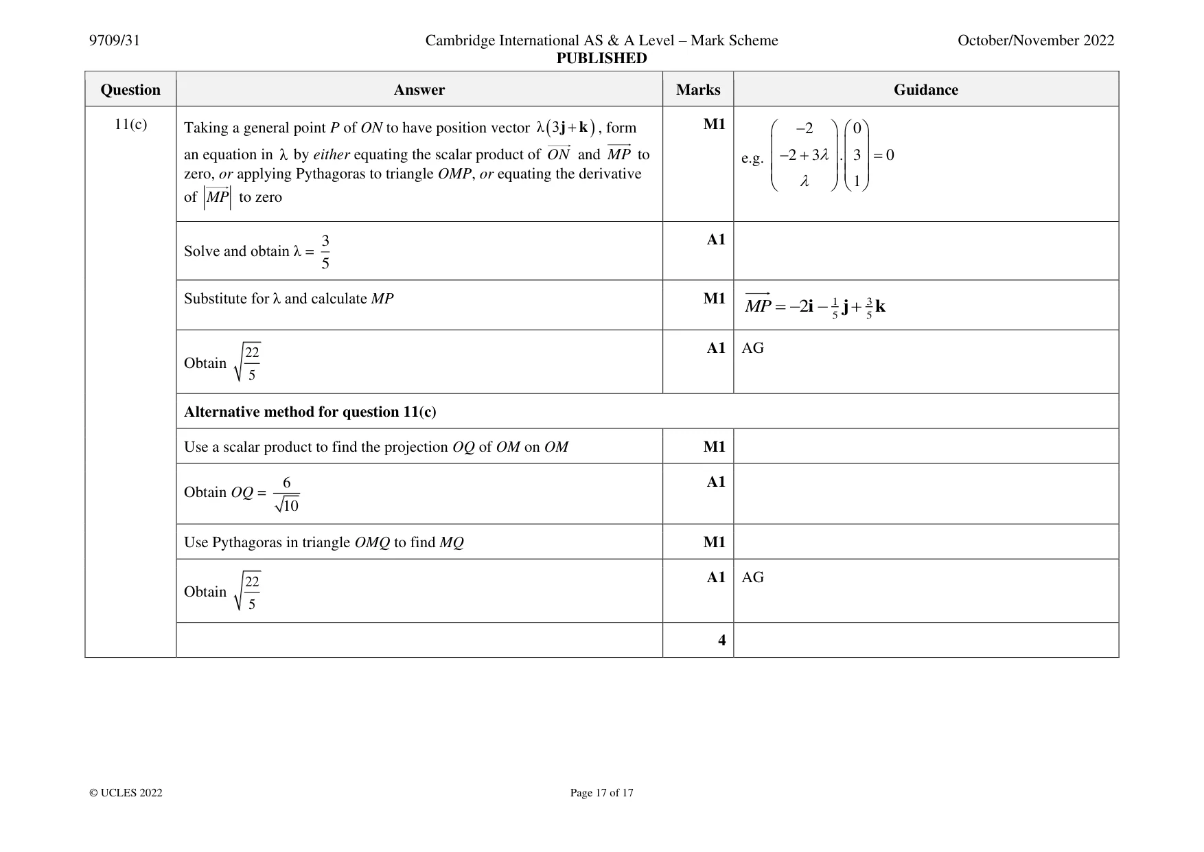 Mark scheme, page 17 of 17