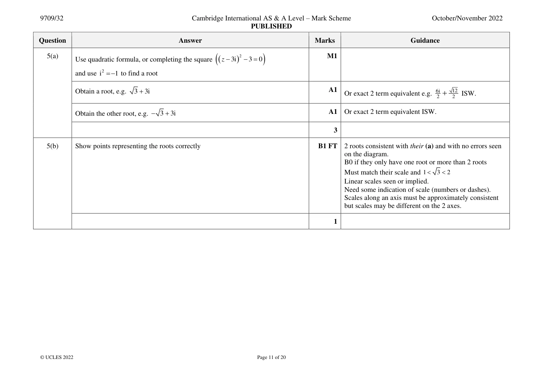Mark scheme, page 11 of 20