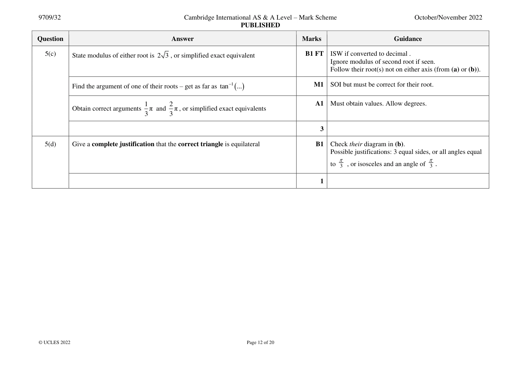 Mark scheme, page 12 of 20