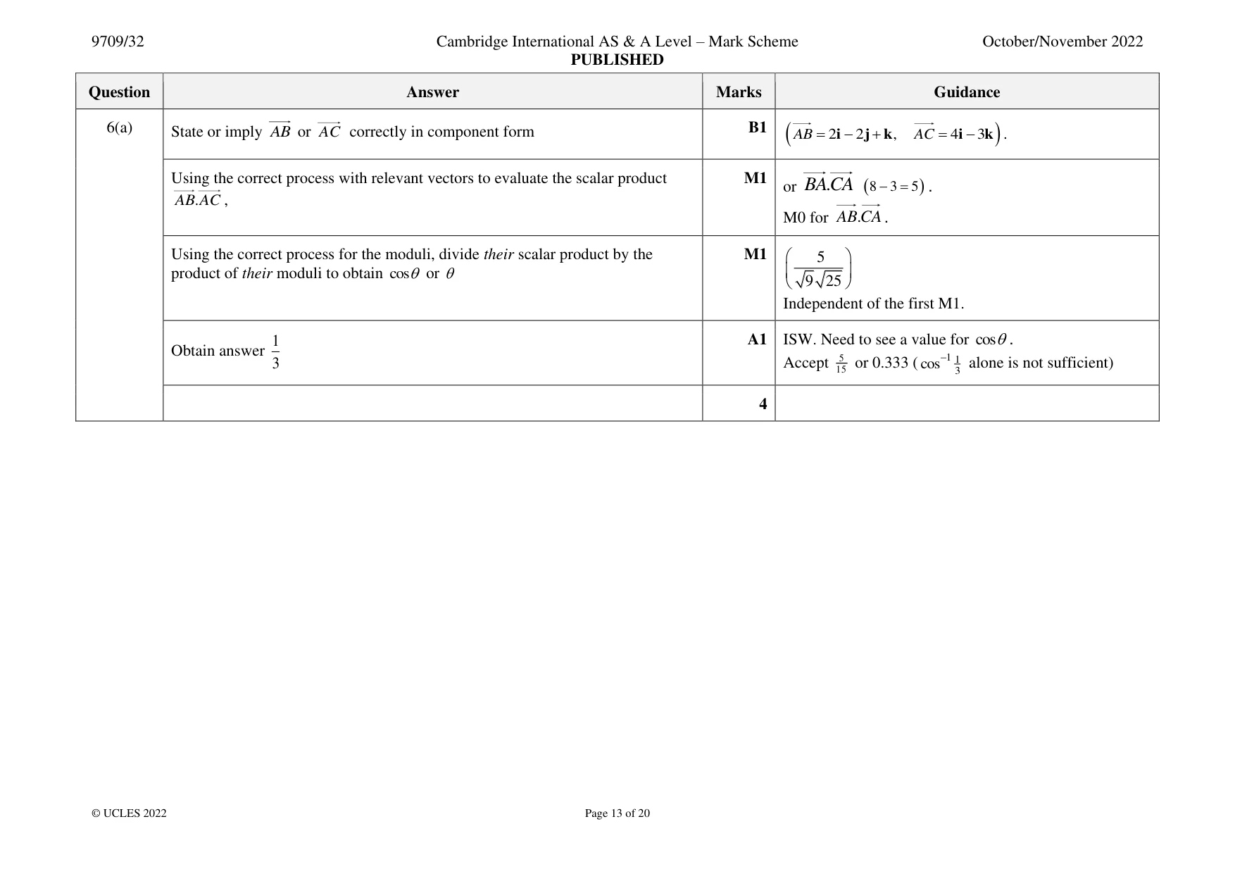Mark scheme, page 13 of 20